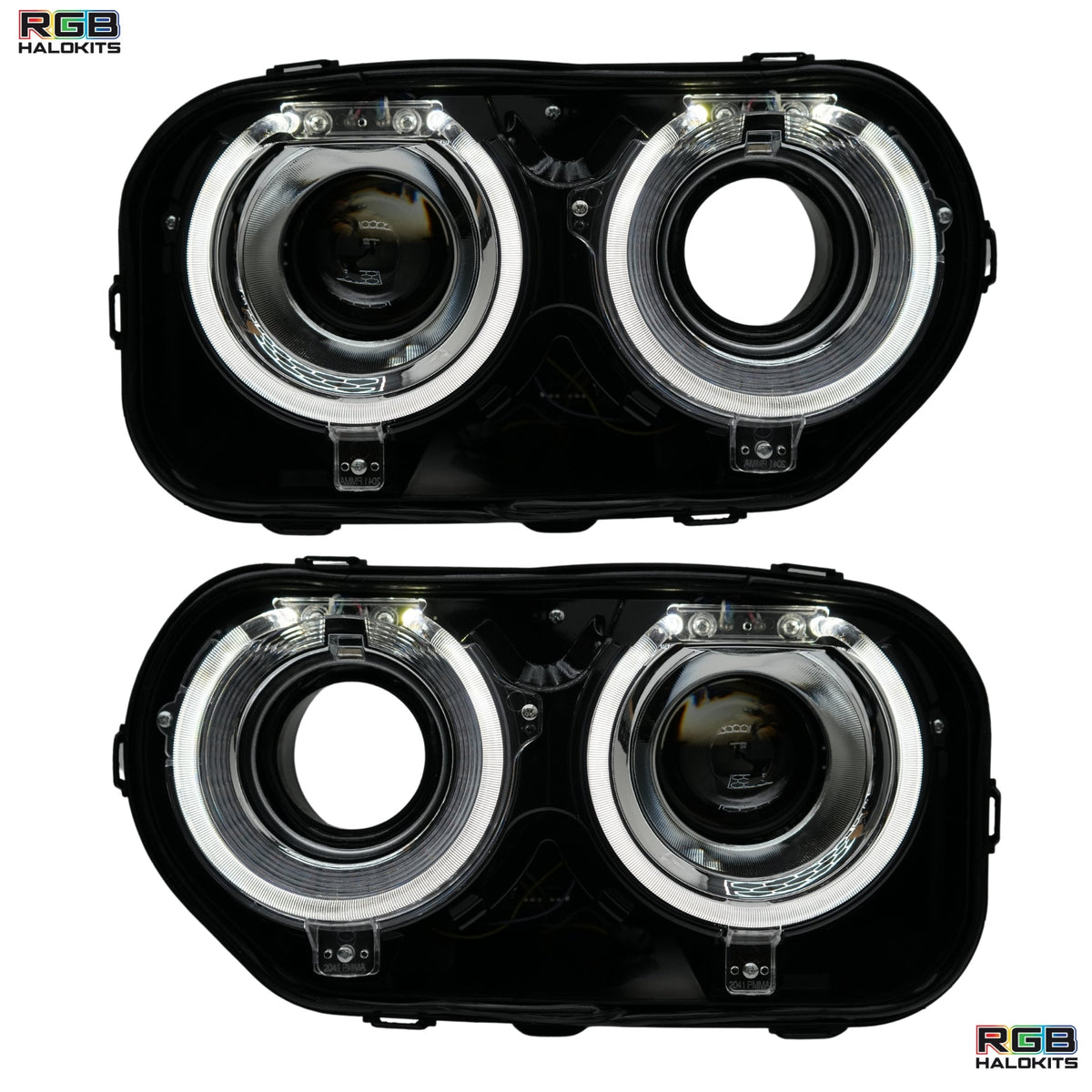 Dodge Challenger: Multicolor Headlights with RGBW Demon Eyes (2015-2023) – Custom Multicolor LED Lighting by RGB Halo Kits