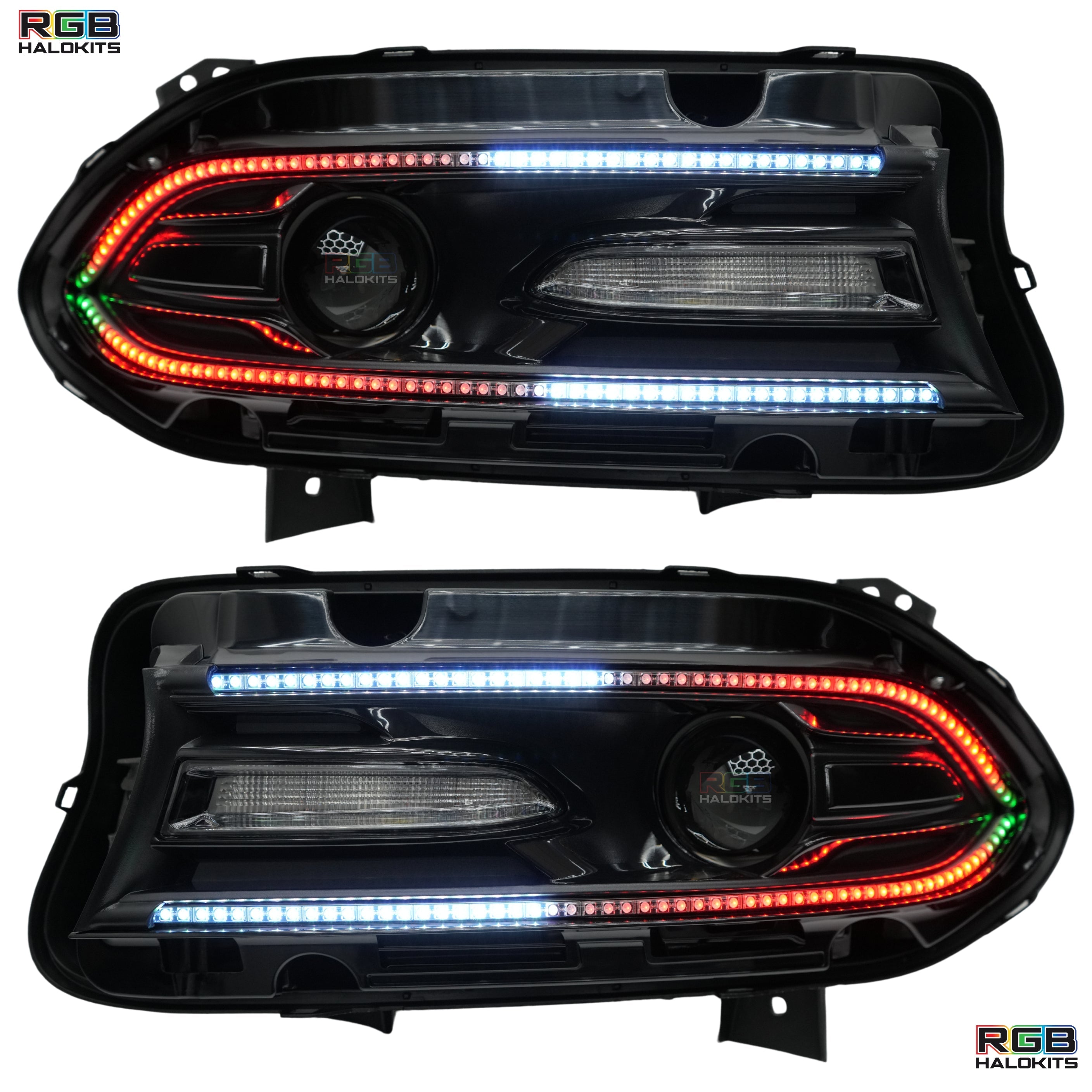 Dodge Charger Flow Series DRL Boards (2015-2023) – Custom Multicolor LED Lighting by RGB Halo Kits