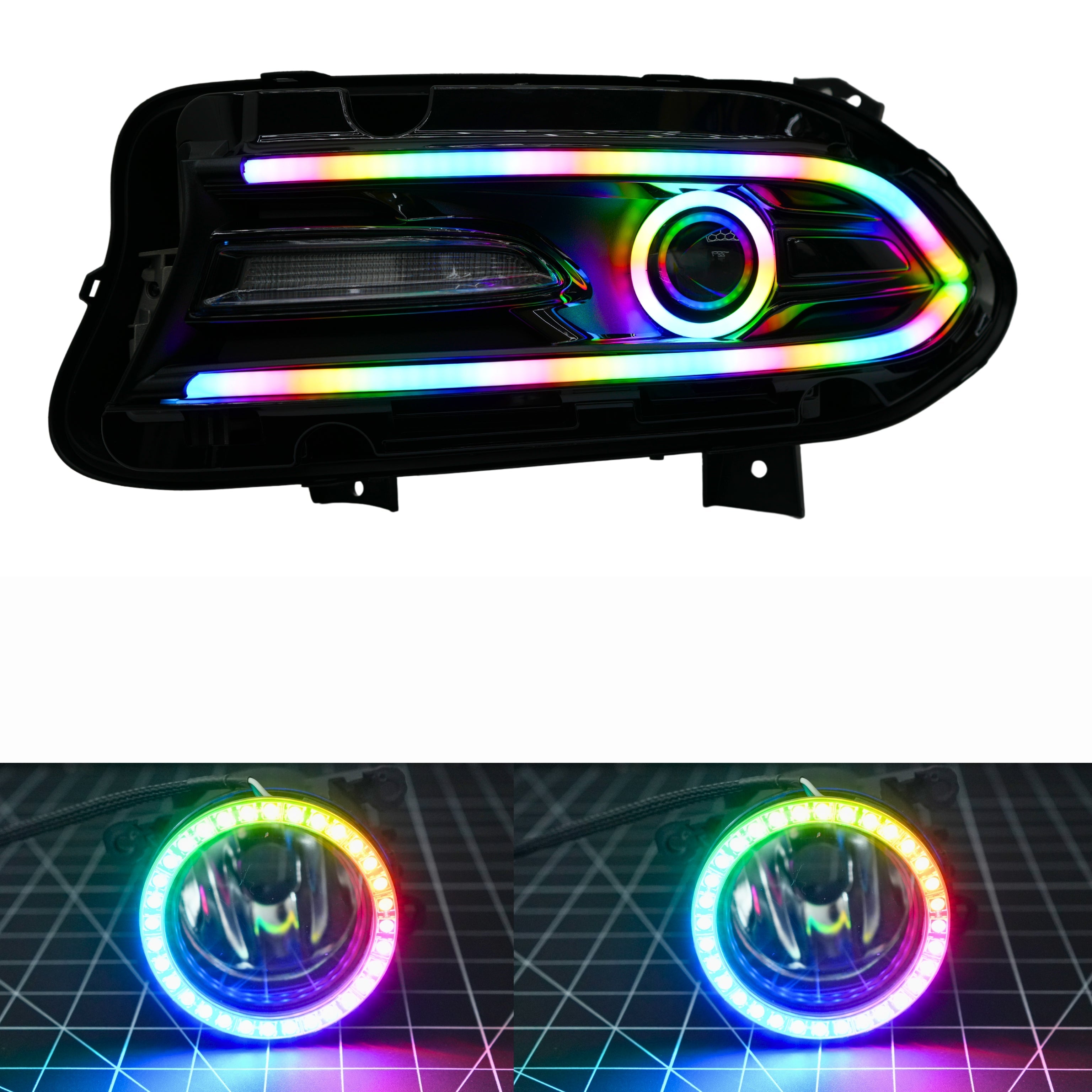 Dodge Charger Flow Series DRL Boards 2.0 | Diffused LED (2015-2023) – Custom Multicolor LED Lighting by RGB Halo Kits