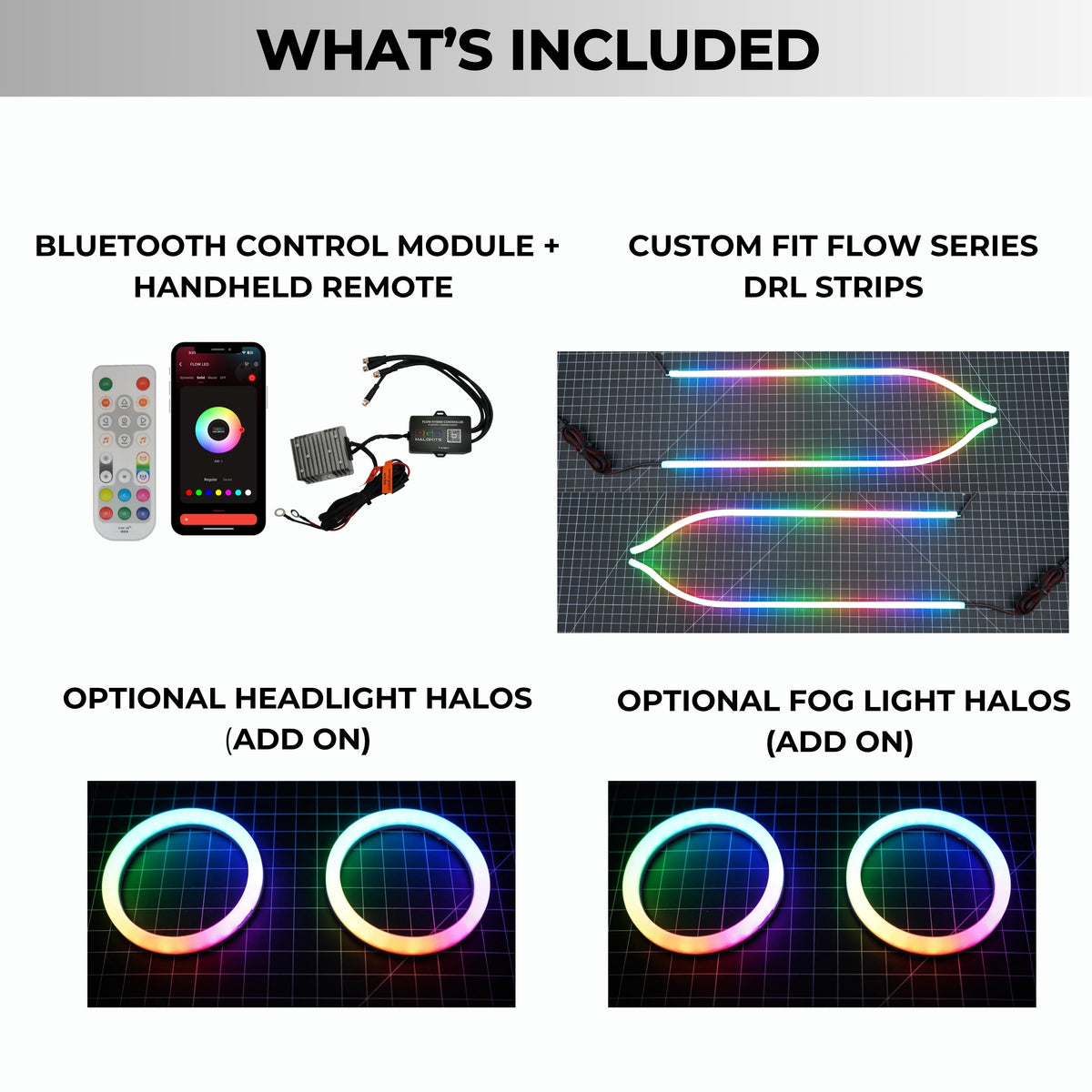 Dodge Charger Flow Series DRL Boards 2.0 | Diffused LED (2015-2023) – Custom Multicolor LED Lighting by RGB Halo Kits