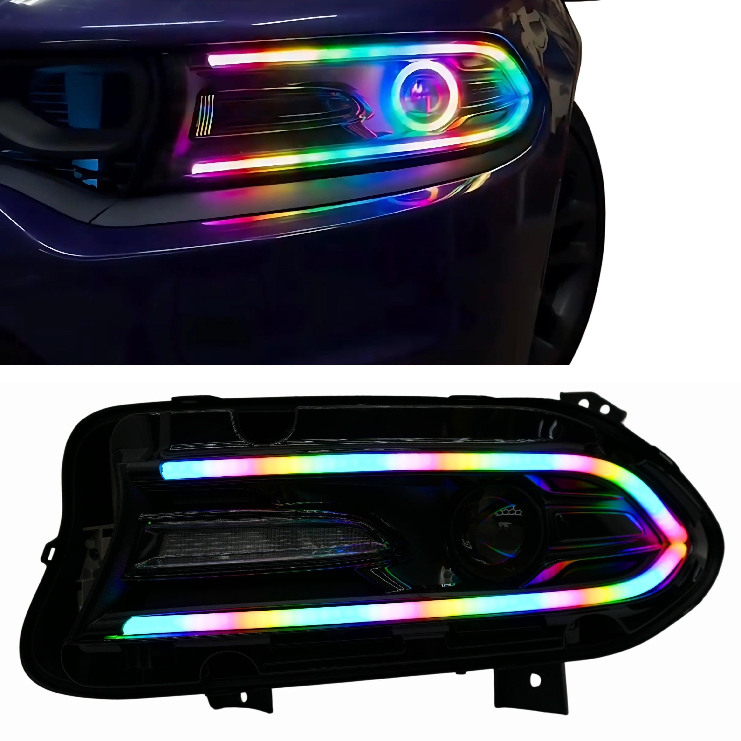 Dodge Charger Flow Series DRL Boards 2.0 | Diffused LED (2015-2023) – Custom Multicolor LED Lighting by RGB Halo Kits
