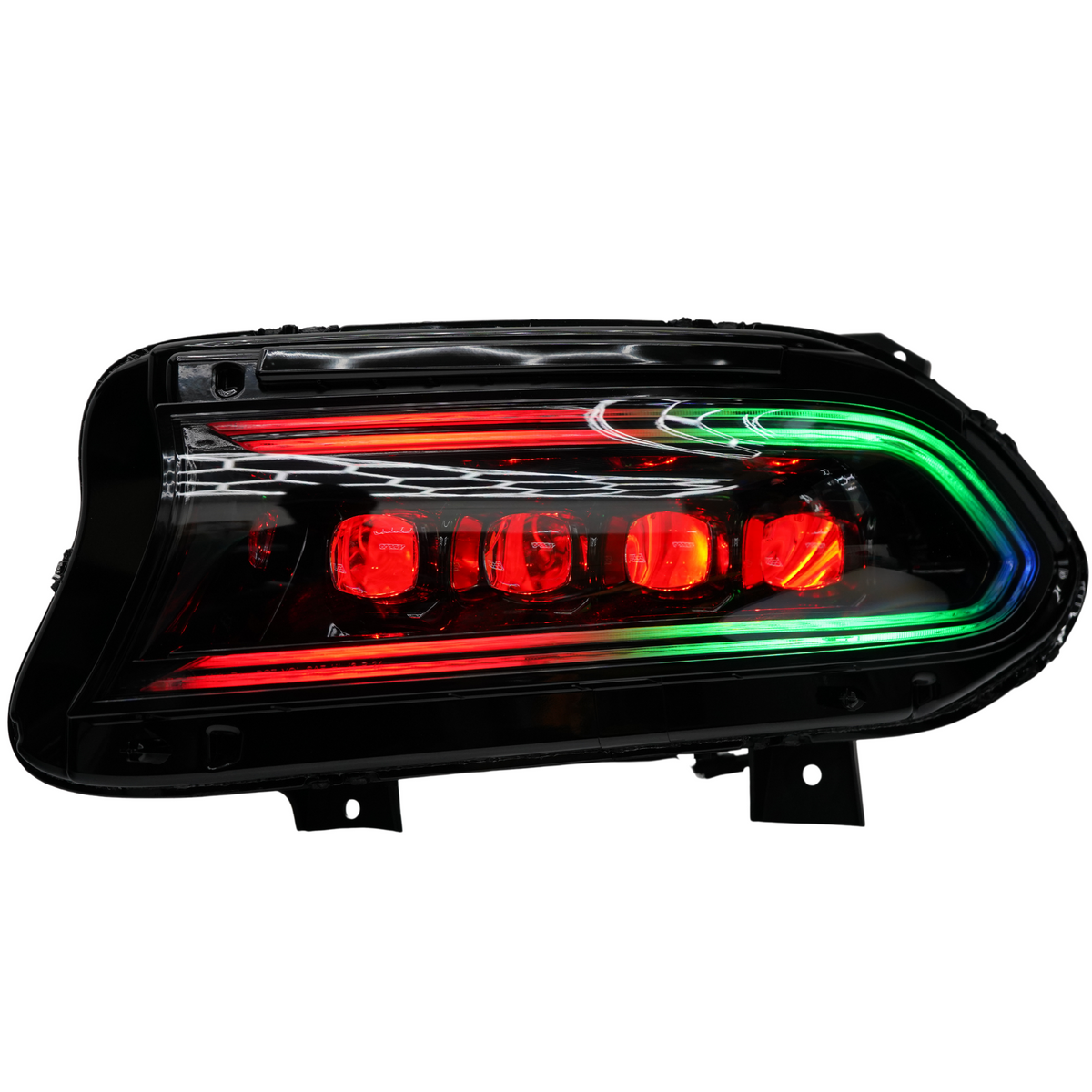 Dodge Charger: Multicolor Flow Series NOVA Headlights + Demon Eyes (2015–2023) – Custom Multicolor LED Lighting by RGB Halo Kits