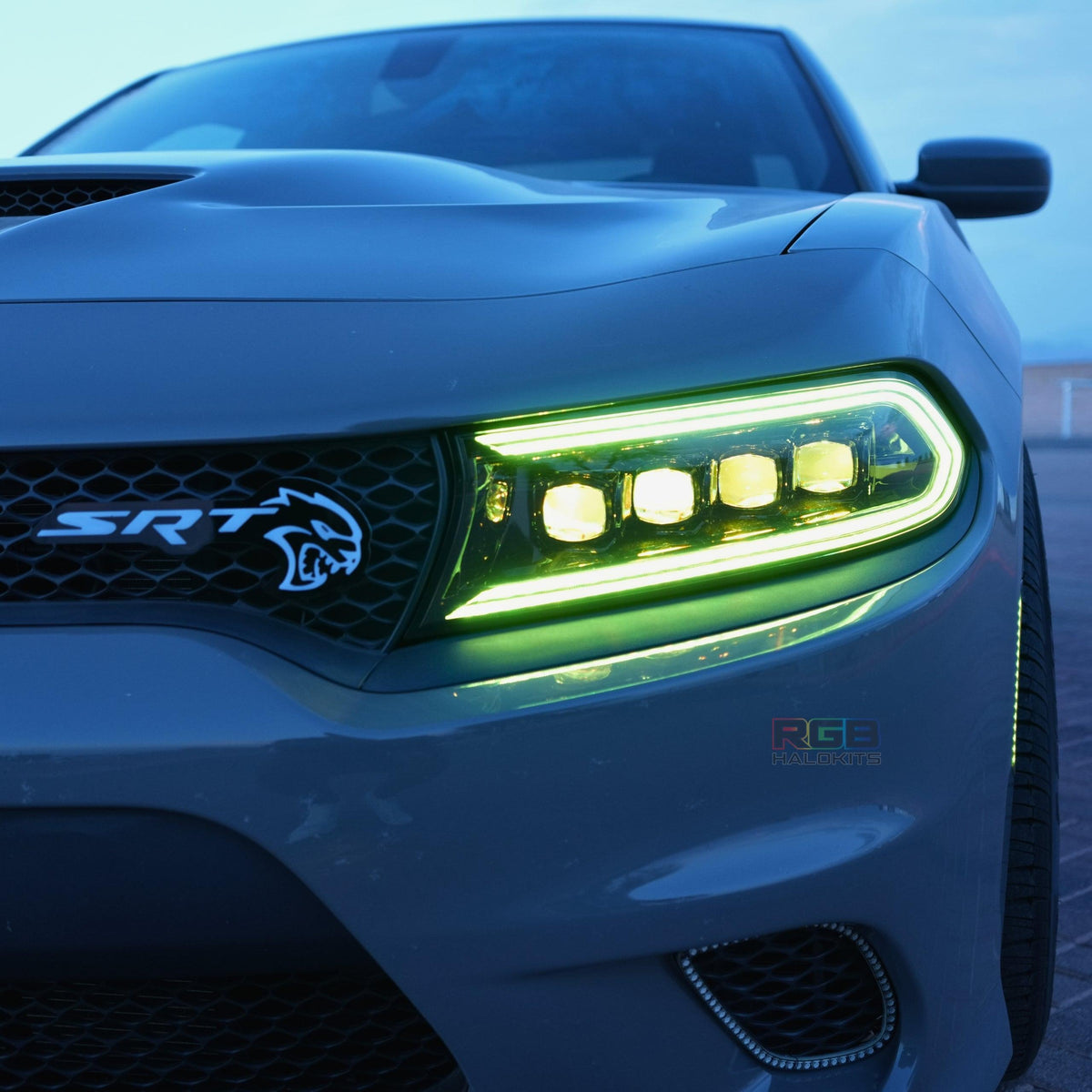 Dodge Charger: Multicolor Flow Series NOVA Headlights + Demon Eyes (2015–2023) – Custom Multicolor LED Lighting by RGB Halo Kits