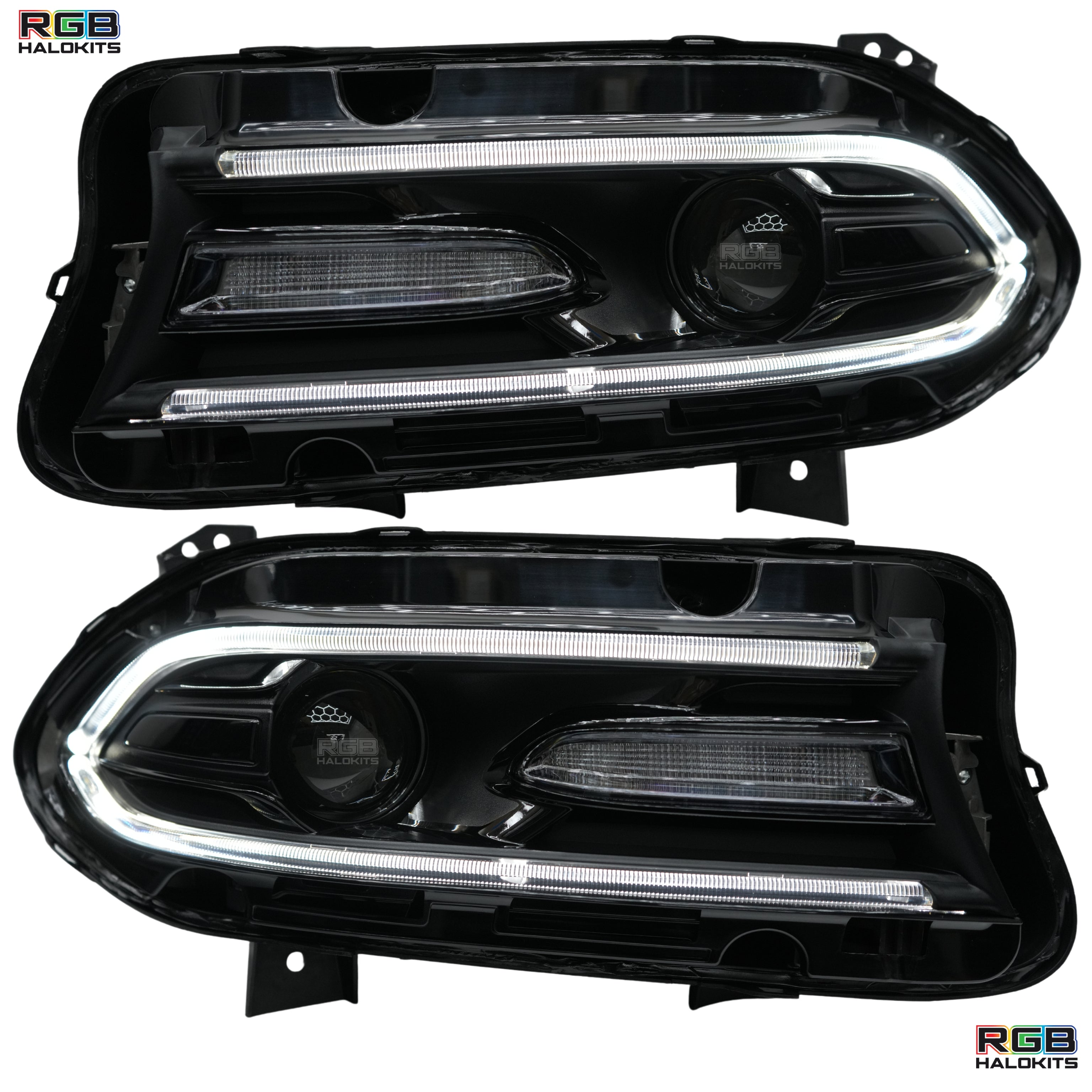 Dodge Charger RGBWA DRL Boards (2015-2023) – Custom Multicolor LED Lighting by RGB Halo Kits