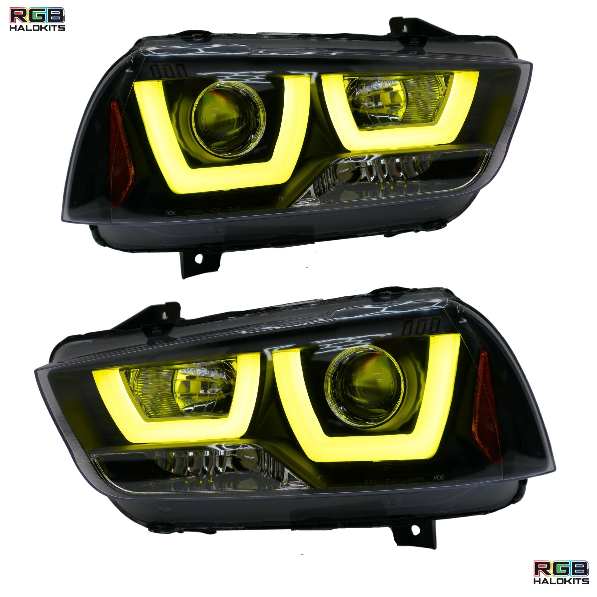 Dodge Charger Flow Series DRL Boards (for 2011-2014 Spec-D Headlights) – Custom Multicolor LED Lighting by RGB Halo Kits
