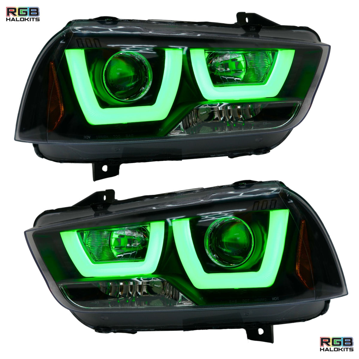 Dodge Charger Flow Series DRL Boards (for 2011-2014 Spec-D Headlights) – Custom Multicolor LED Lighting by RGB Halo Kits
