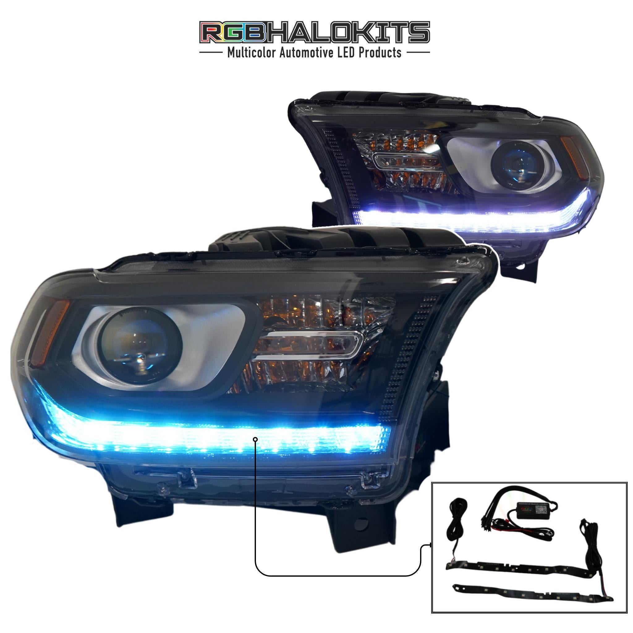 Dodge Durango Multicolor DRL Boards (2014-2020) – Custom Multicolor LED Lighting by RGB Halo Kits