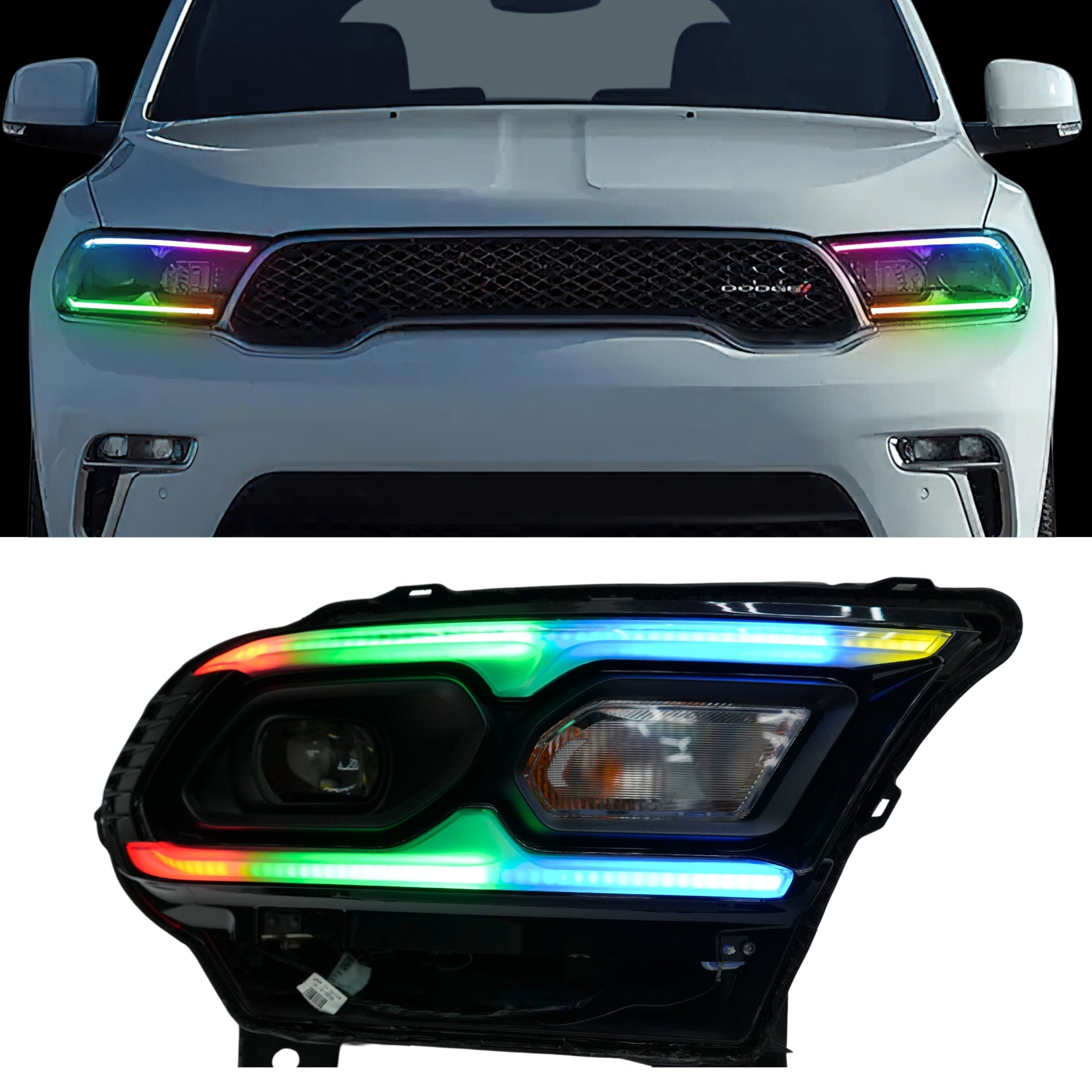 Dodge Durango Multicolor Flow DRL Kit (2021-2025) – Custom Multicolor LED Lighting by RGB Halo Kits