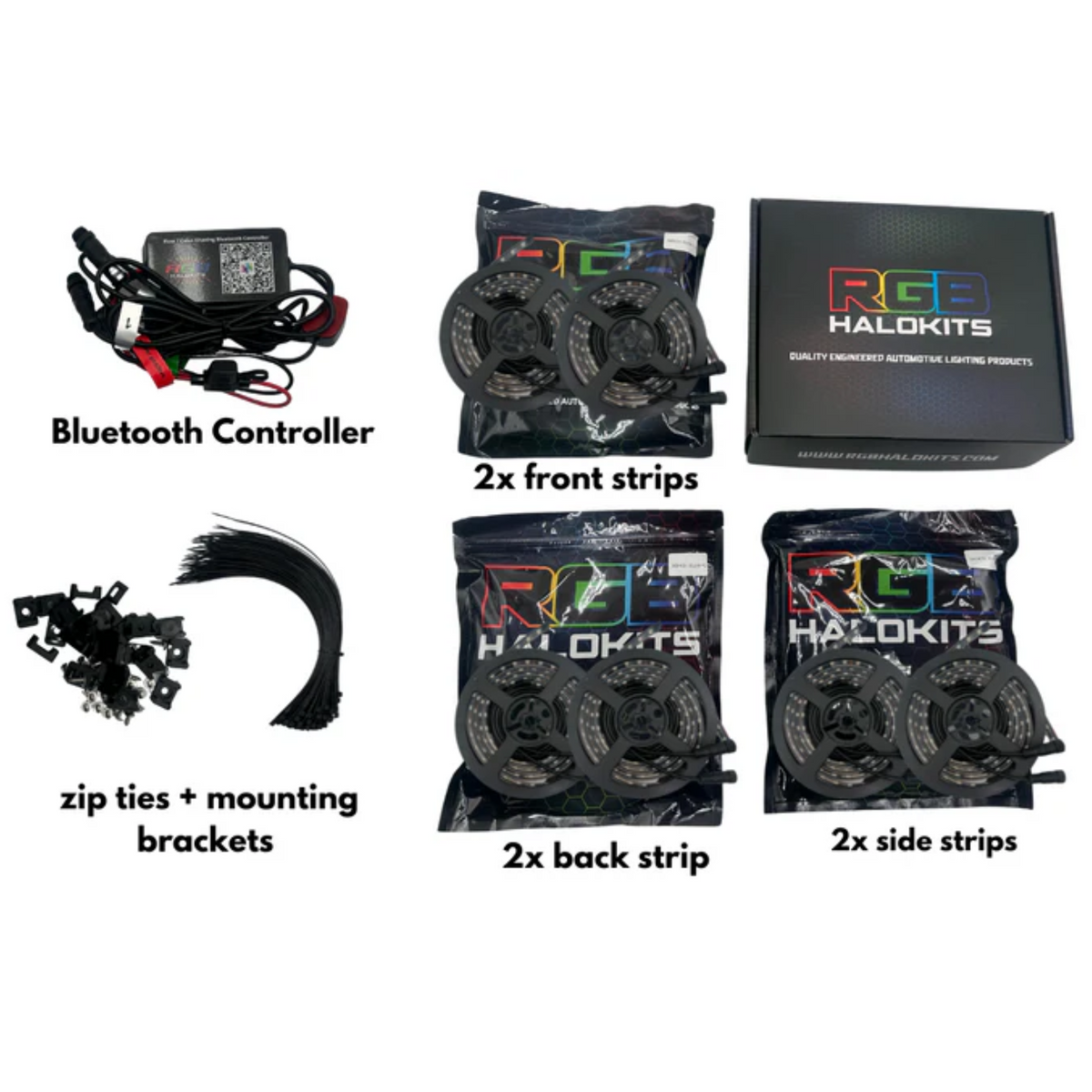 Flow Series LED Underglow Lighting Kit 3.0 | Custom 6pc | Flexible – Custom Multicolor LED Lighting by RGB Halo Kits
