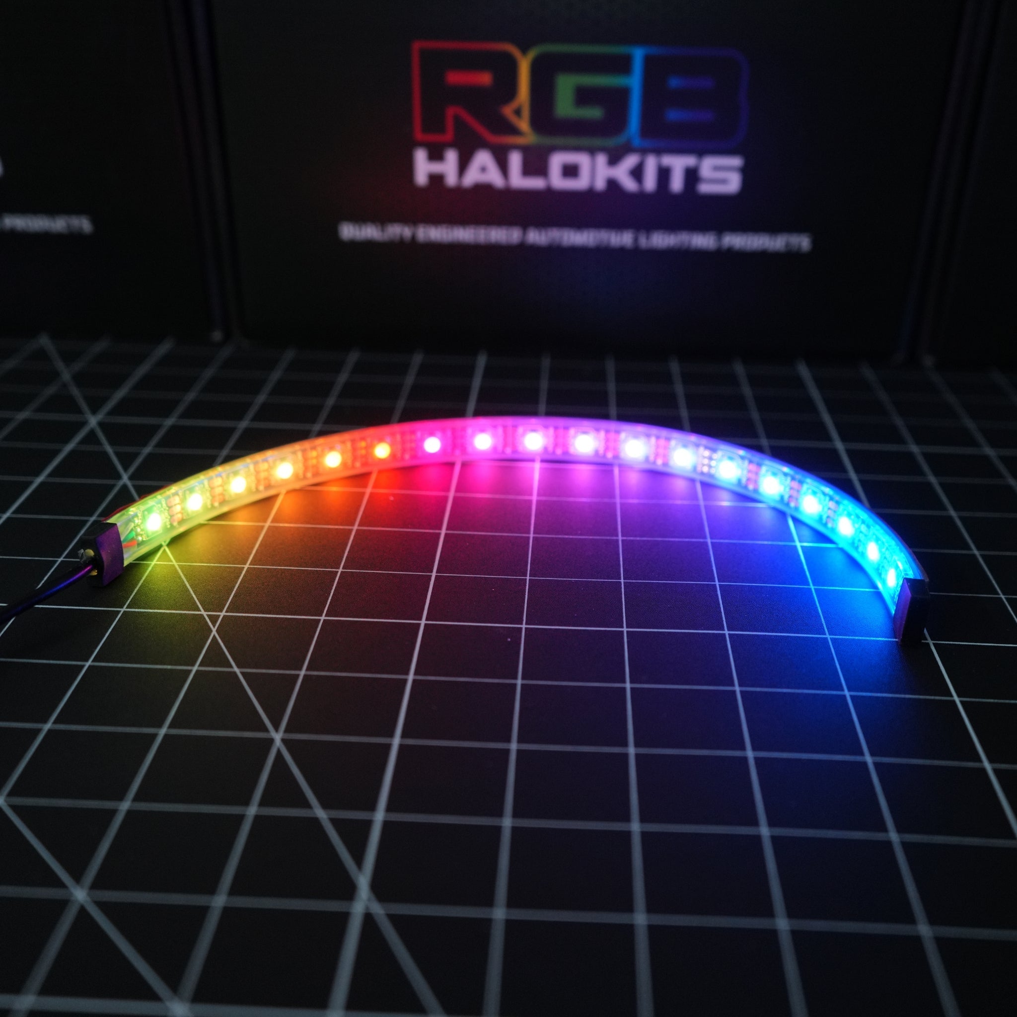 Flow Series Waterproof LED Strip – IP68 Flexible (12"–72") – Custom Multicolor LED Lighting by RGB Halo Kits