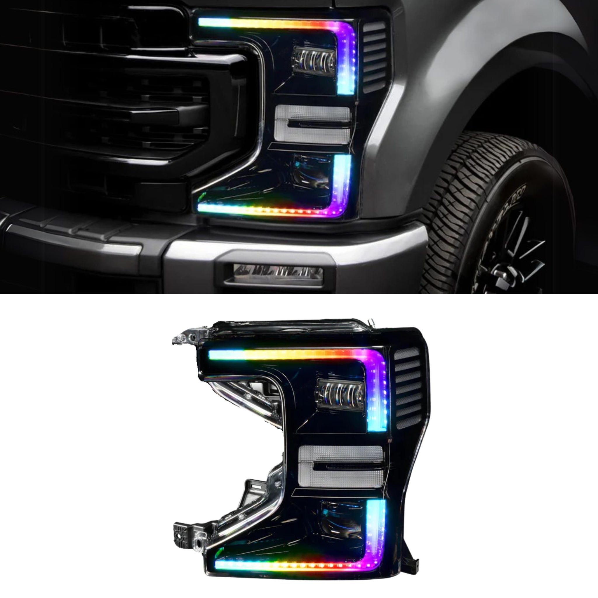 Ford F-250/350 Super Duty Multicolor Flow DRL Boards (2020-2022) – Custom Multicolor LED Lighting by RGB Halo Kits