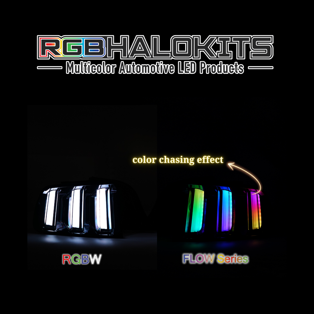Ford Mustang Multicolor Flow LED Tail Lights (2015-2022) | XB Morimoto – Custom Multicolor LED Lighting by RGB Halo Kits
