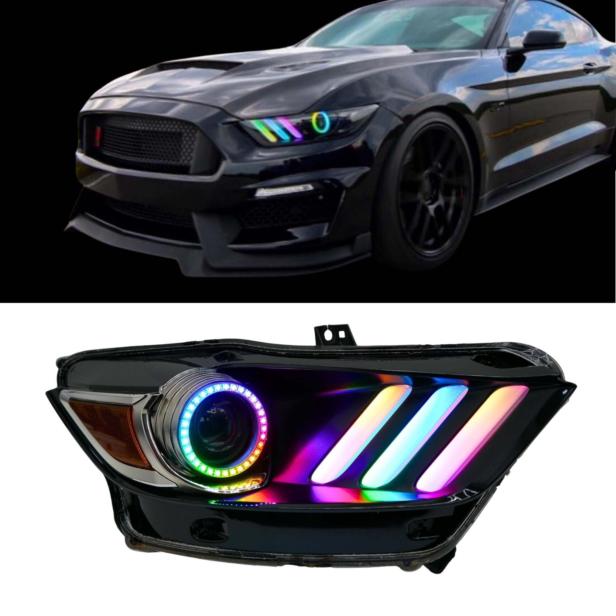 Ford Mustang Multicolor Flow Series DRL Boards (2015-2017) – Custom Multicolor LED Lighting by RGB Halo Kits