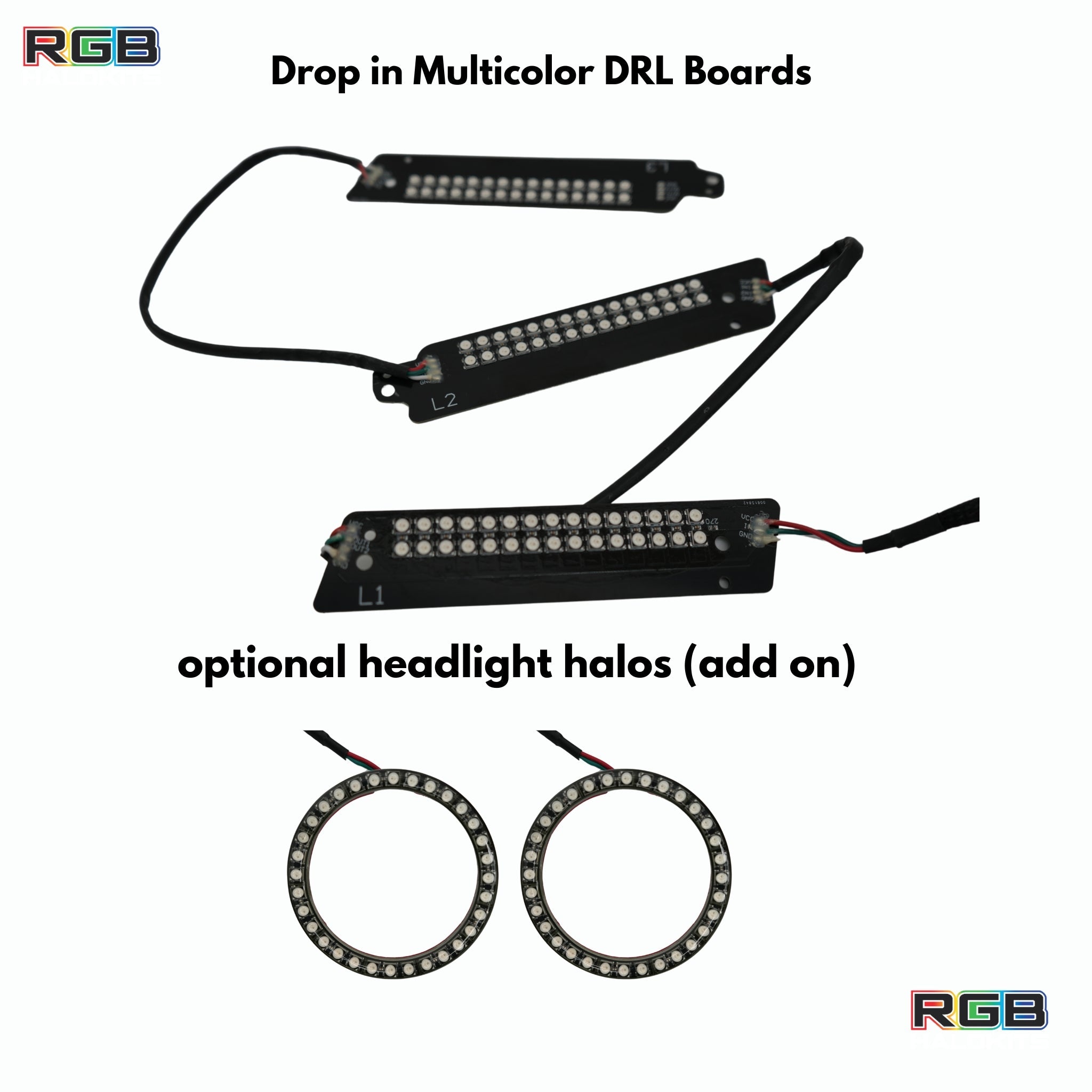 Ford Mustang Multicolor Flow Series DRL Boards (2015-2017) – Custom Multicolor LED Lighting by RGB Halo Kits
