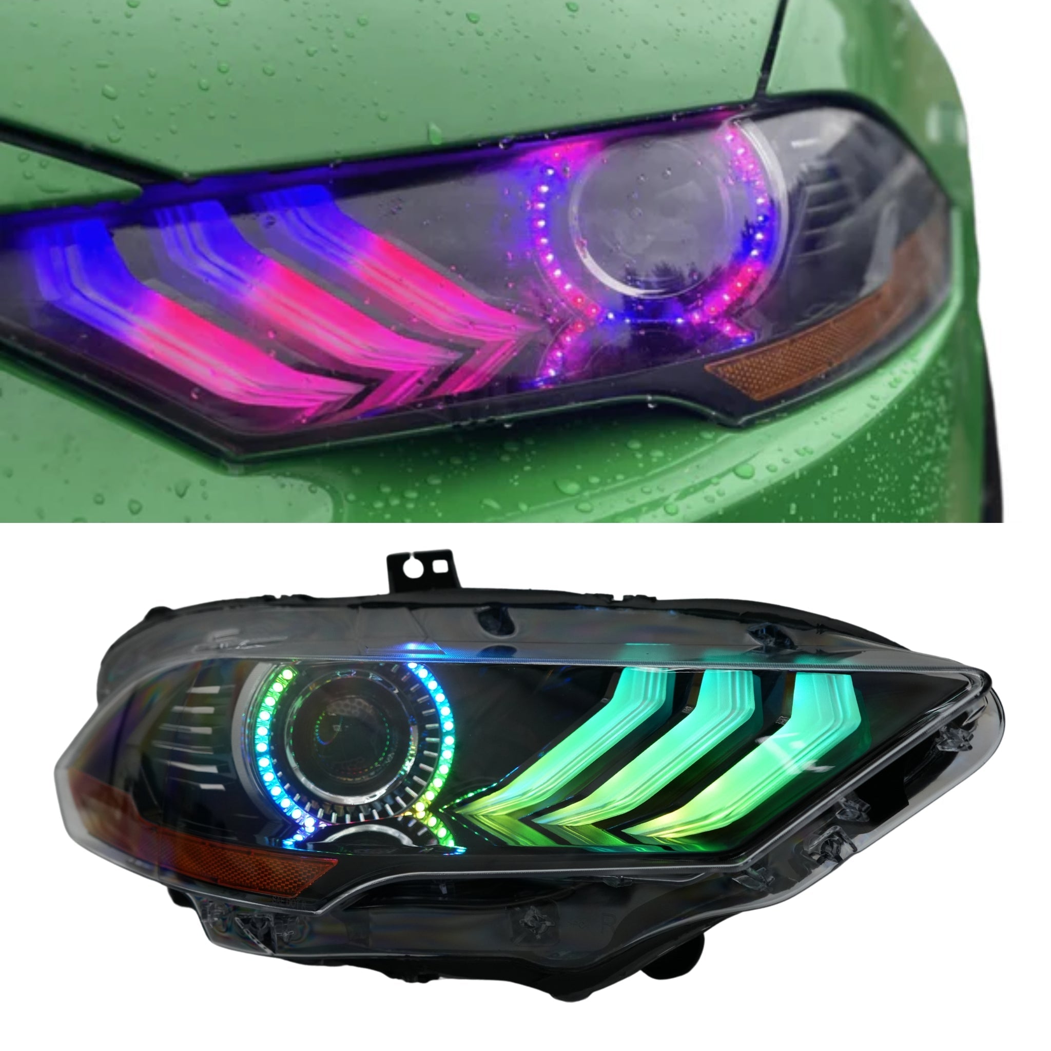 Ford Mustang Multicolor Flow Series DRL Boards (2018-2023) – Custom Multicolor LED Lighting by RGB Halo Kits