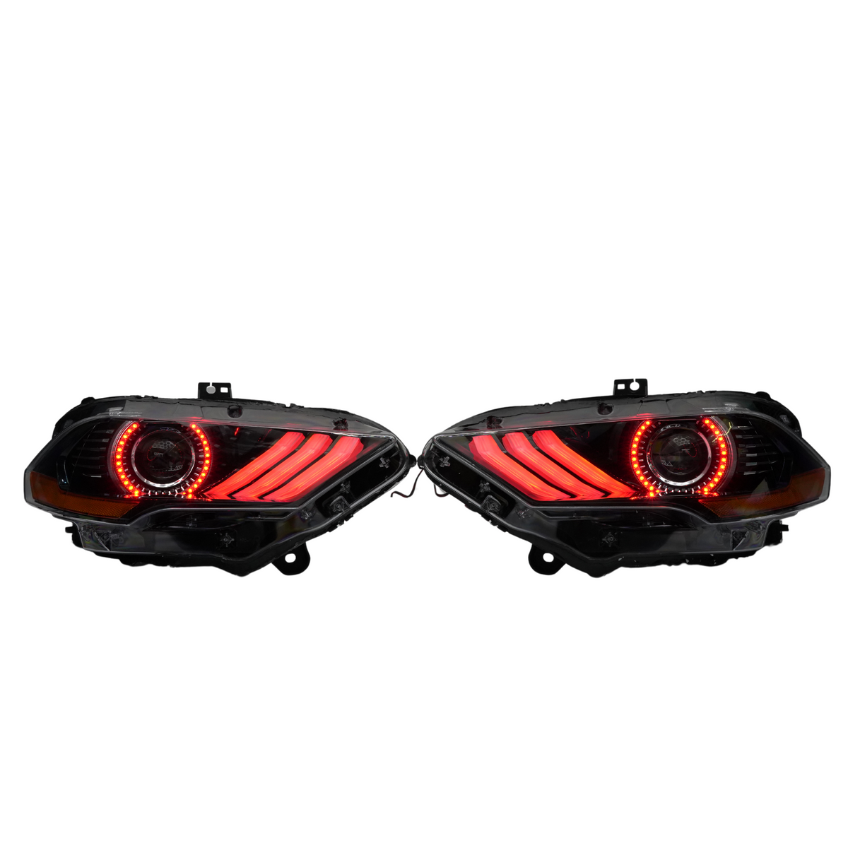 (2018-2023) Ford Mustang: Multicolor Flow Headlights w/ Halos – Custom Multicolor LED Lighting by RGB Halo Kits