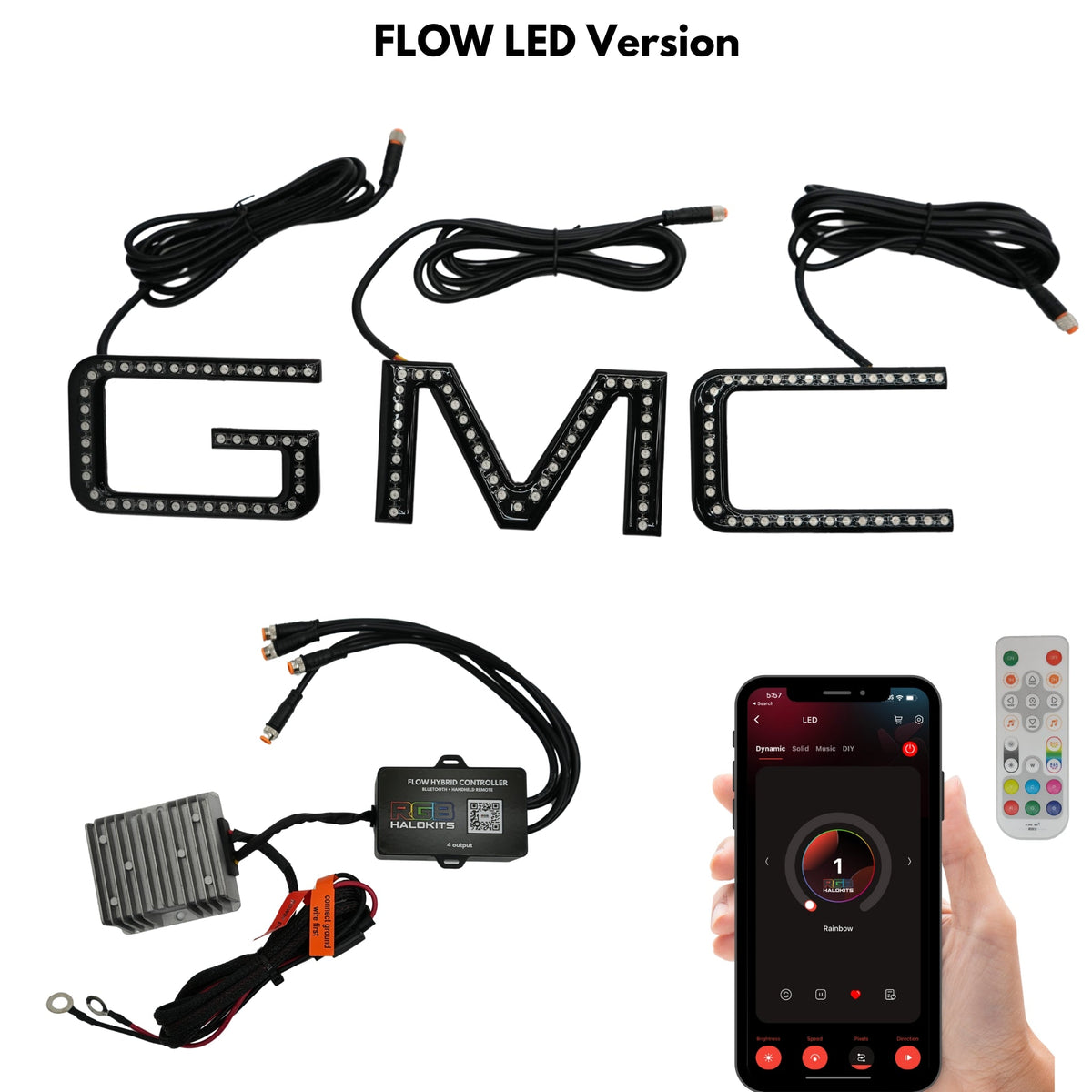 GMC LED Emblem: Multicolor (1999-2026) – Custom Multicolor LED Lighting by RGB Halo Kits