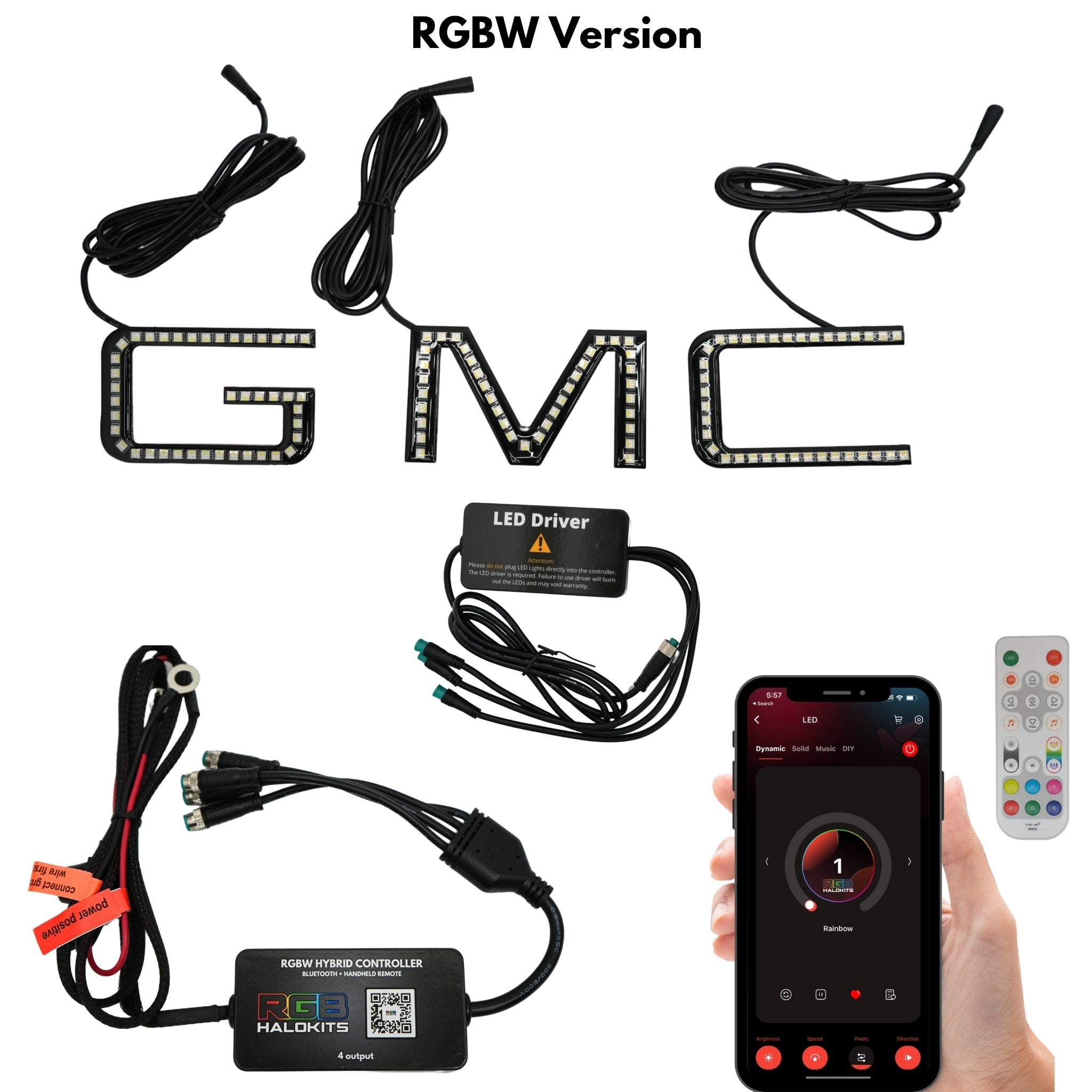 GMC LED Emblem: Multicolor (1999-2026) â€“ Custom Multicolor LED Lighting by RGB Halo Kits