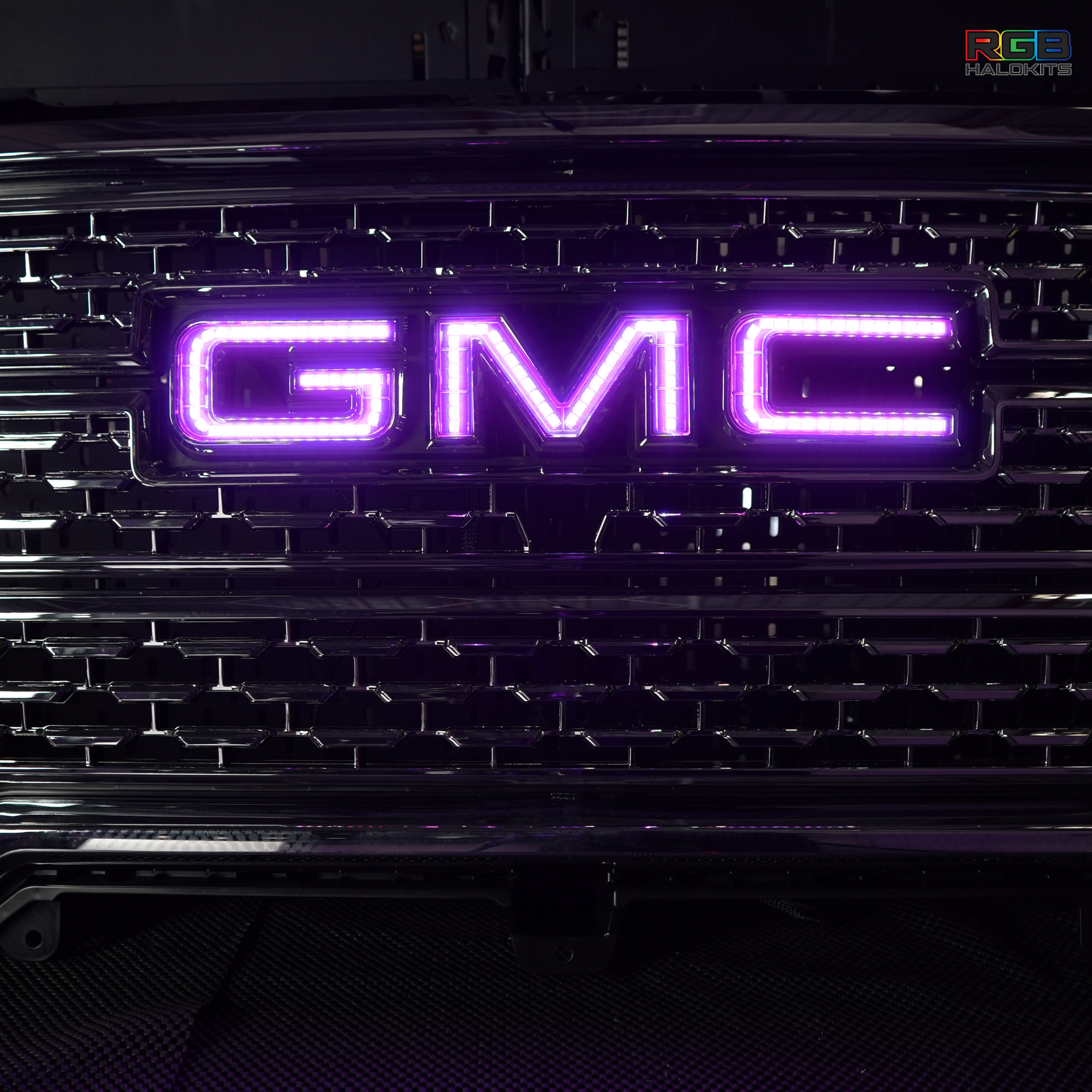 GMC LED Emblem: Multicolor (1999-2024) (tiktok) â€“ Custom Multicolor LED Lighting by RGB Halo Kits