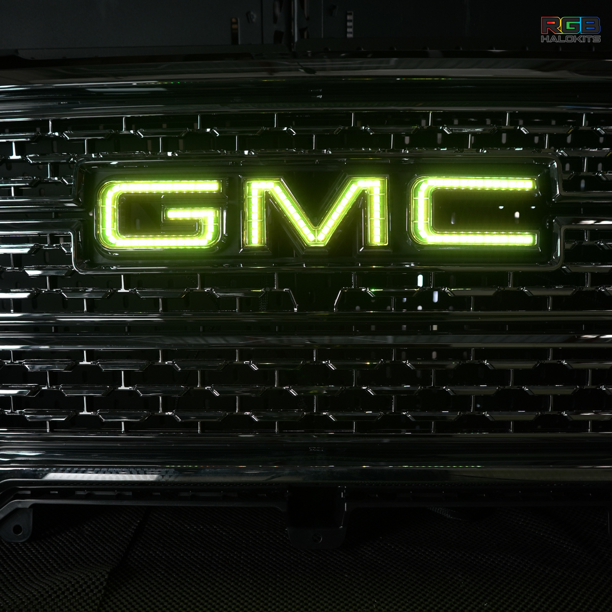 GMC LED Emblem: Multicolor (1999-2024) (tiktok) – Custom Multicolor LED Lighting by RGB Halo Kits
