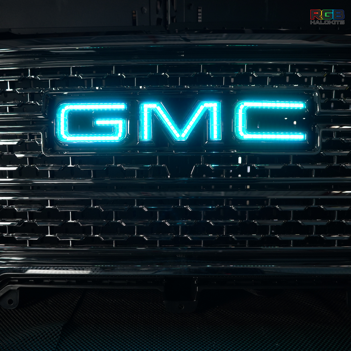 GMC LED Emblem: Multicolor (1999-2024) (tiktok) – Custom Multicolor LED Lighting by RGB Halo Kits