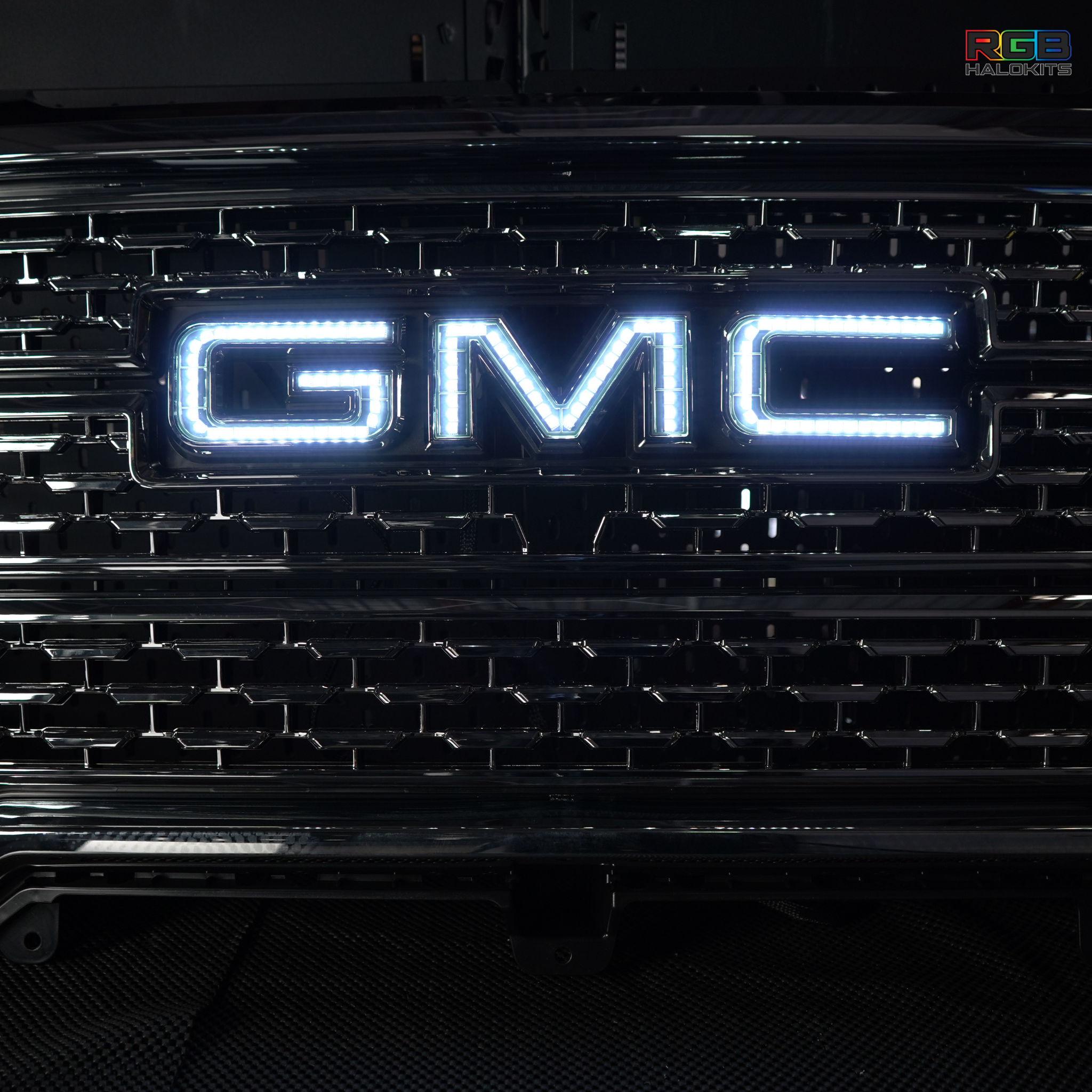 GMC LED Emblem: Multicolor (1999-2024) (tiktok) â€“ Custom Multicolor LED Lighting by RGB Halo Kits