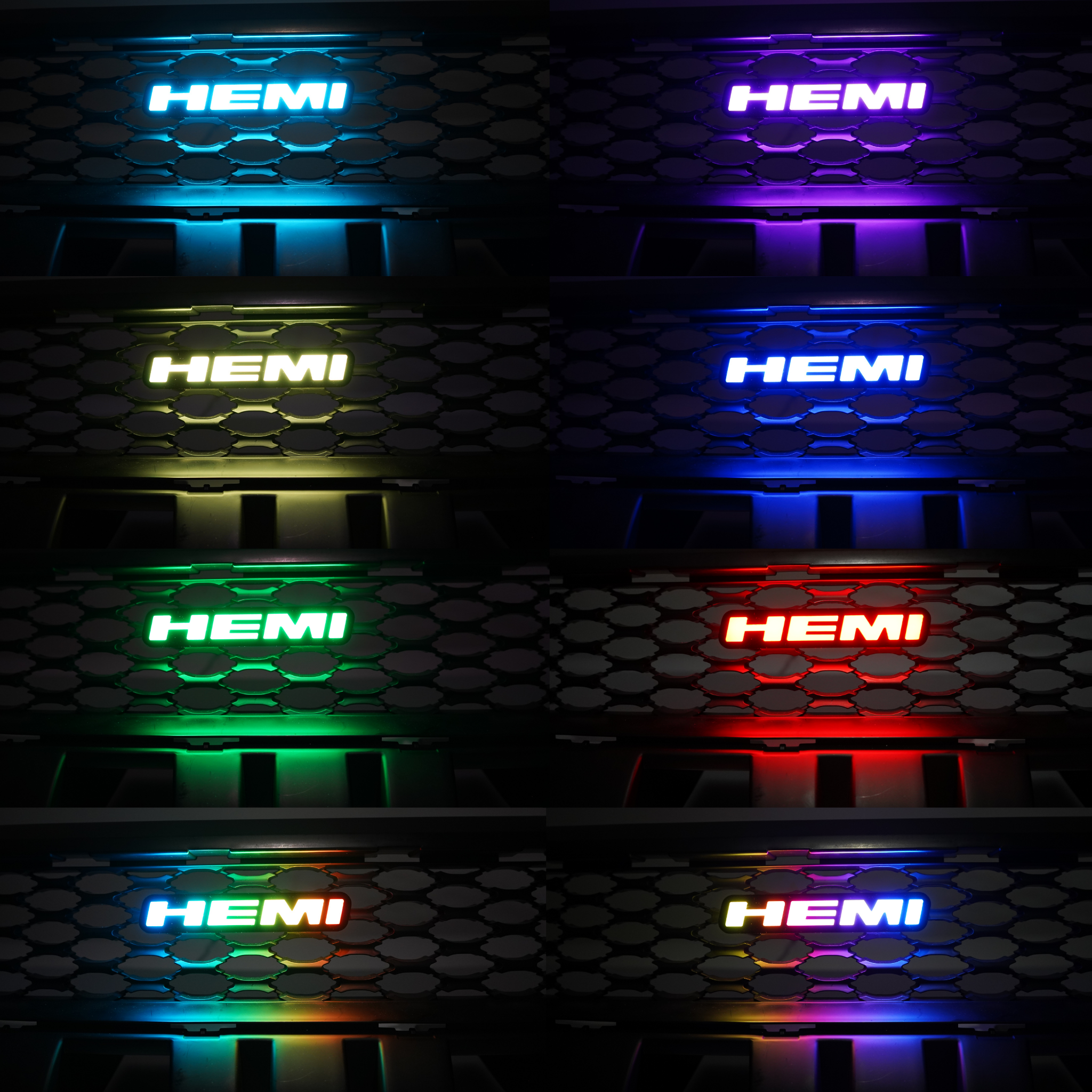 Hemi LED Badge (Multicolor Flow) â€“ Custom Multicolor LED Lighting by RGB Halo Kits