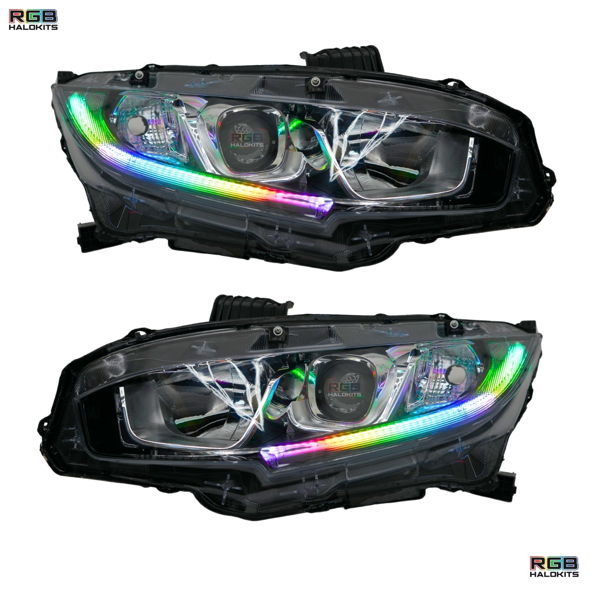 Honda Civic Multicolor Flow Series DRL Boards (2016-2021) – Custom Multicolor LED Lighting by RGB Halo Kits