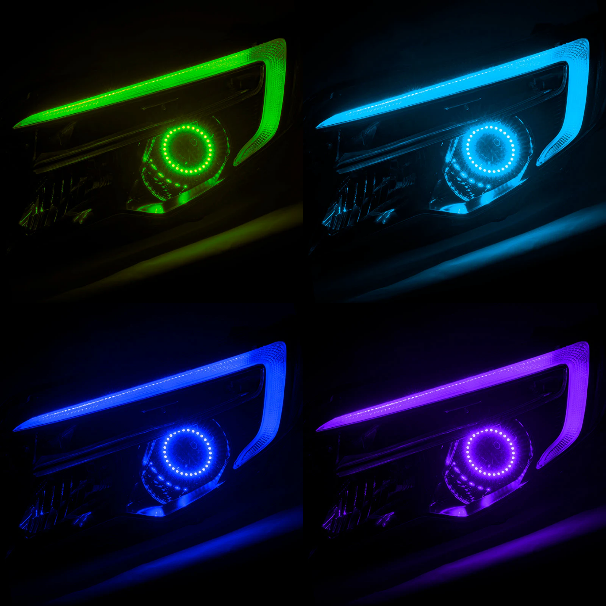 Honda Ridgeline RGBW DRL Boards w/ Halos (2016-2018) – Custom Multicolor LED Lighting by RGB Halo Kits