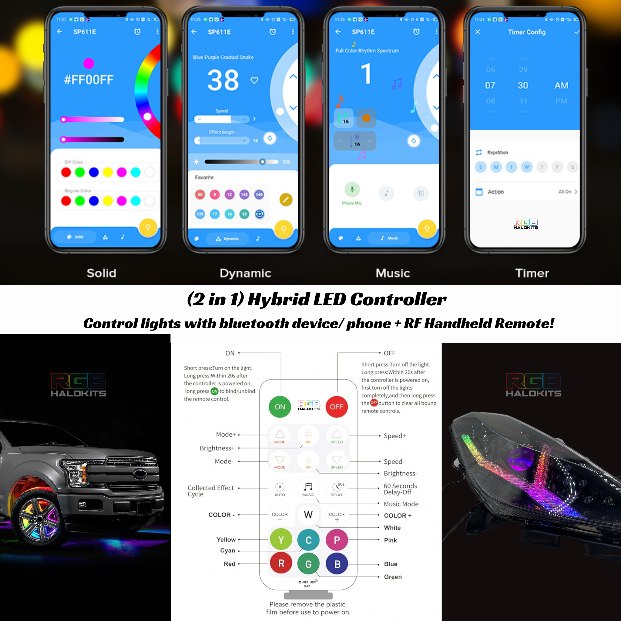 Hybrid LED Controller (Bluetooth + Handheld)