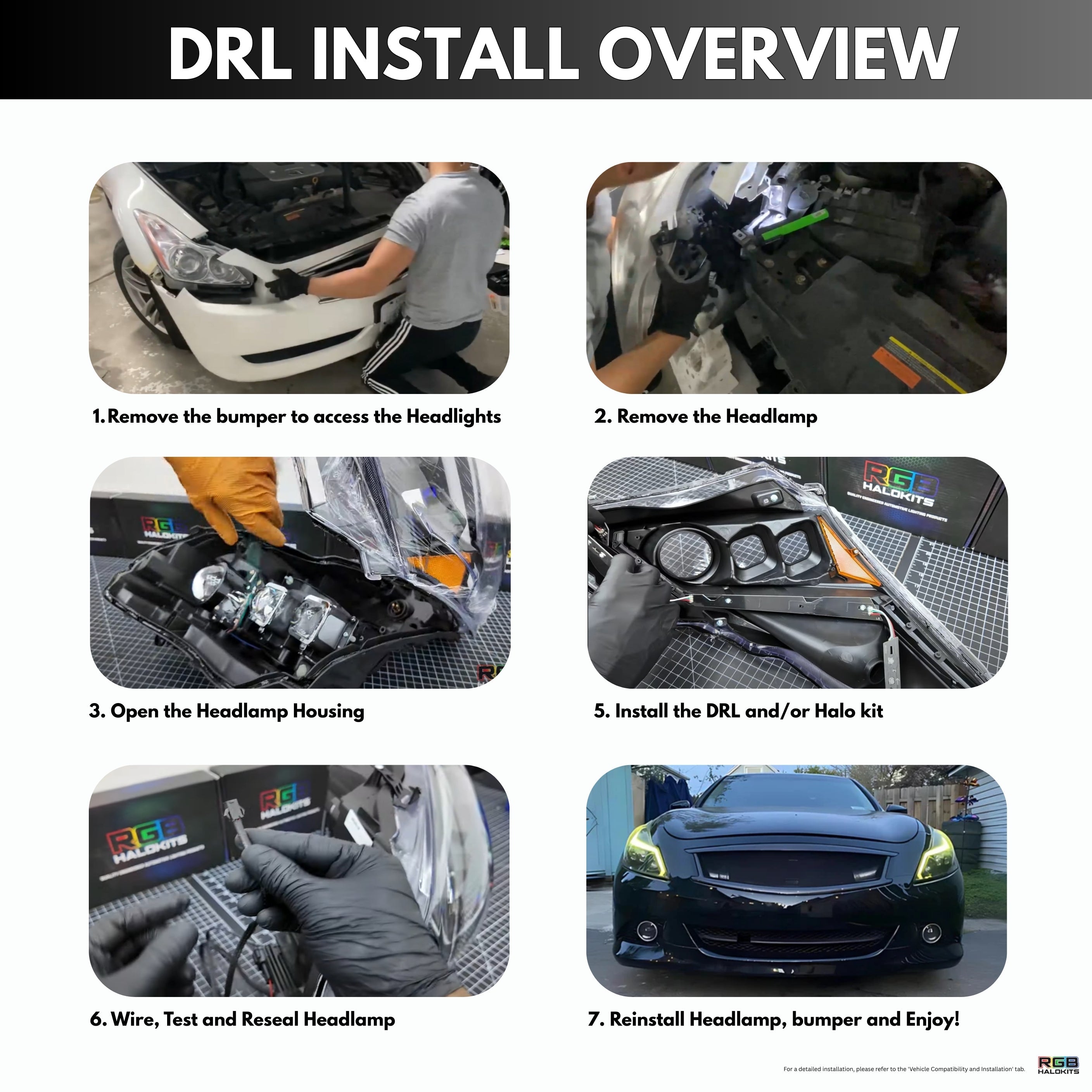 (2010-2013) Infiniti G37 Multicolor Flow DRL Boards (for Spyder Headlights only) – Custom Multicolor LED Lighting by RGB Halo Kits