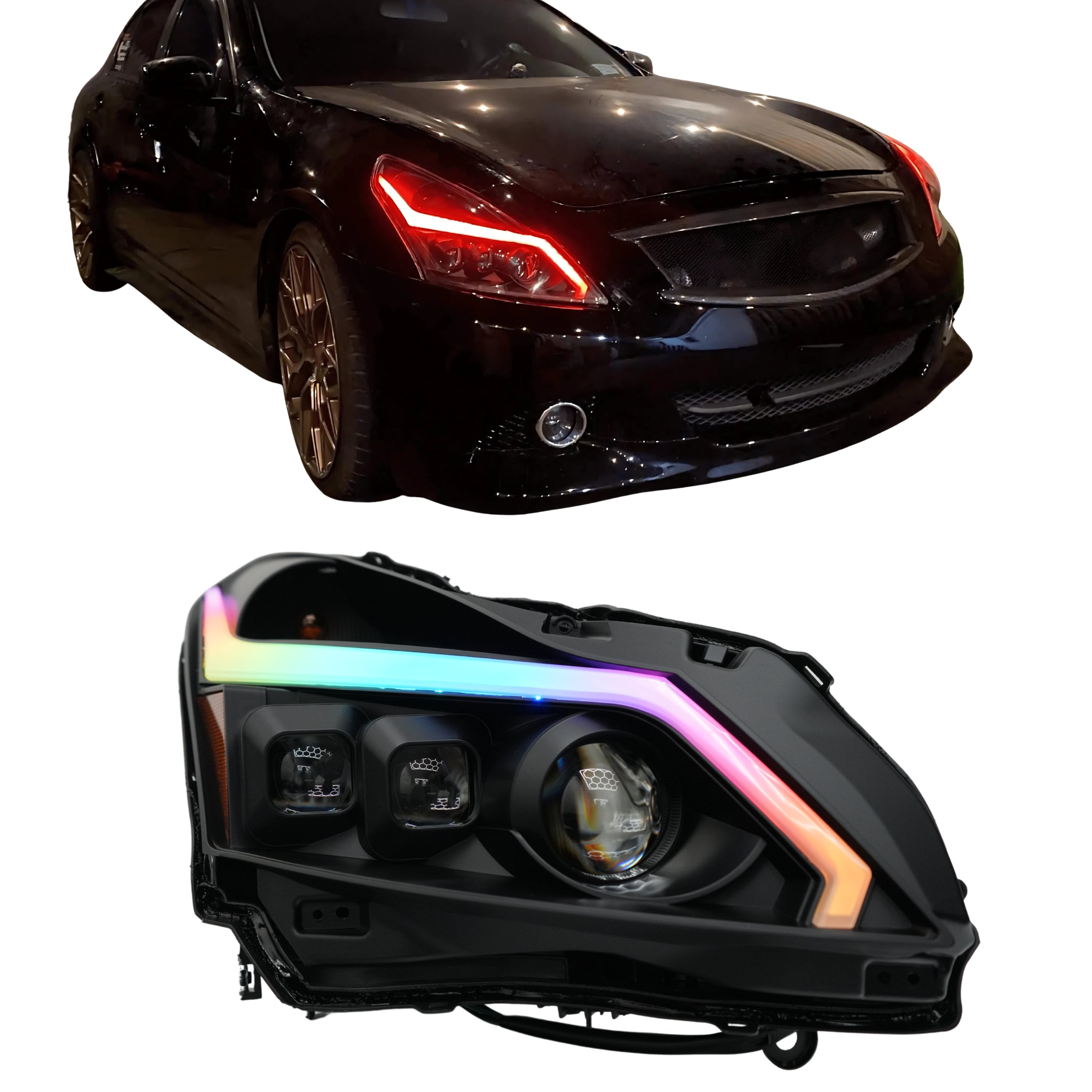 (2010-2013) Infiniti G37 Multicolor Flow DRL Boards (for Spyder Headlights only) – Custom Multicolor LED Lighting by RGB Halo Kits