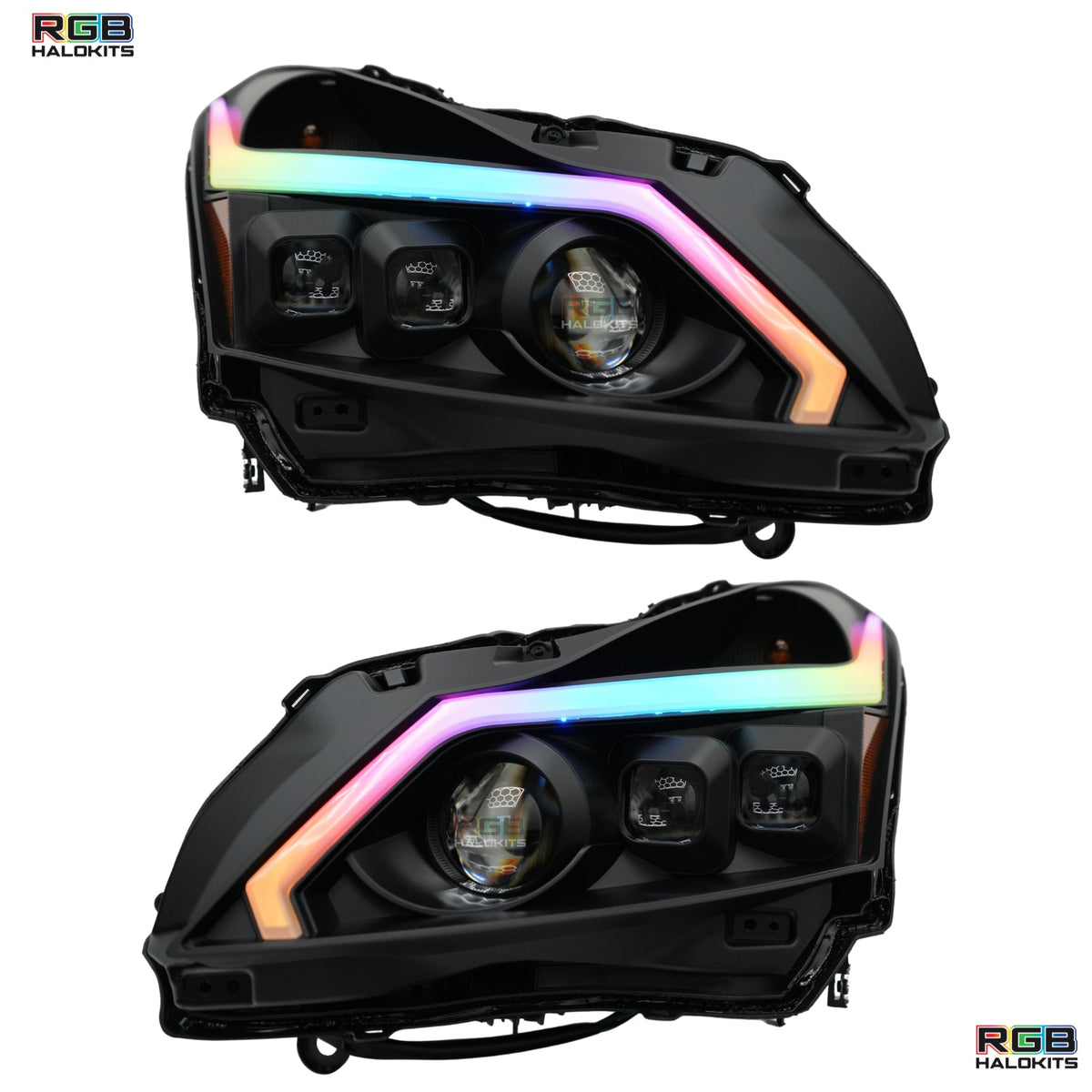 Infiniti G37: Multicolor Flow Series Headlights (2010-2013) – Custom Multicolor LED Lighting by RGB Halo Kits