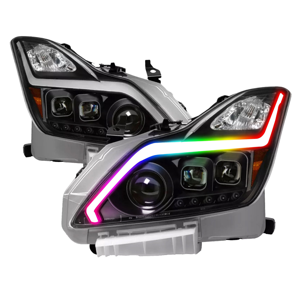 Infiniti G37: Multicolor Flow Series Headlights (2010-2013) – Custom Multicolor LED Lighting by RGB Halo Kits