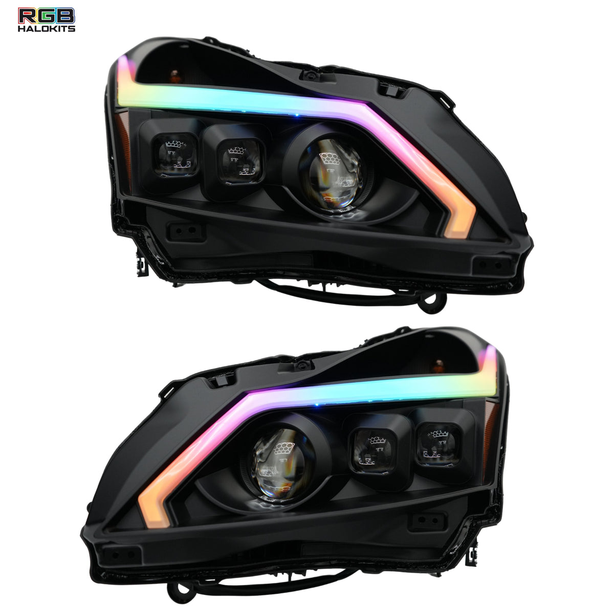 Infiniti G37: Multicolor Flow Series Headlights (2010-2013) – Custom Multicolor LED Lighting by RGB Halo Kits