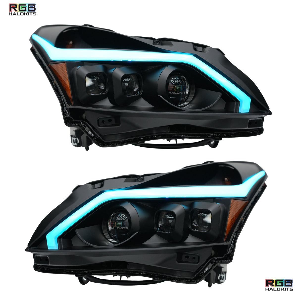 Infiniti G37: Multicolor Flow Series Headlights (2010-2013) – Custom Multicolor LED Lighting by RGB Halo Kits