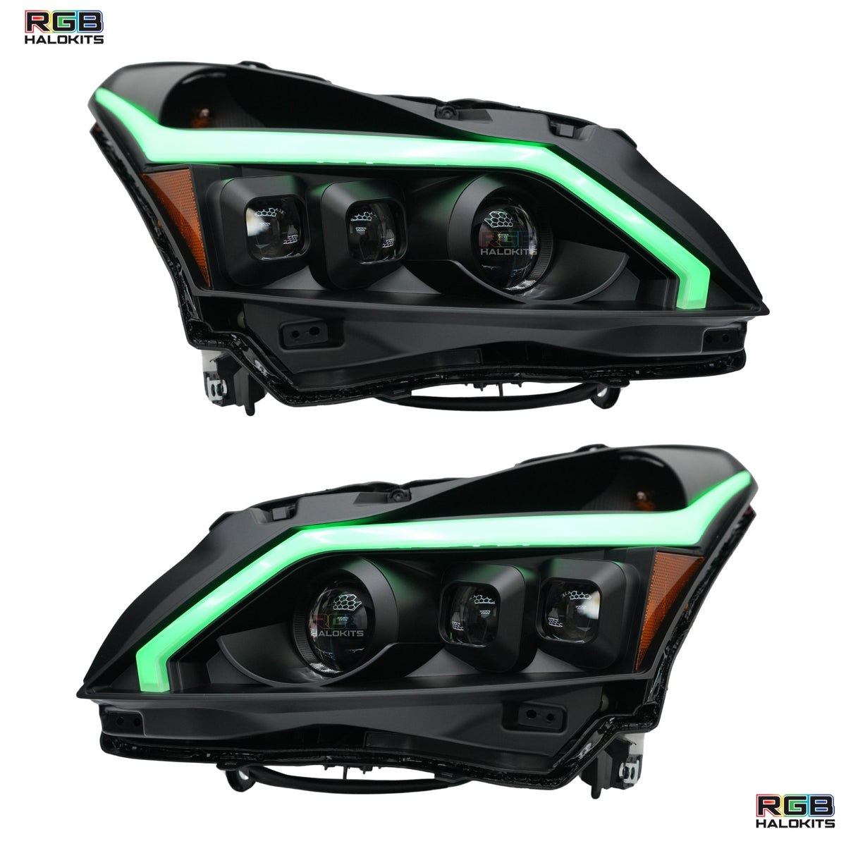 Infiniti G37: Multicolor Flow Series Headlights (2010-2013) – Custom Multicolor LED Lighting by RGB Halo Kits