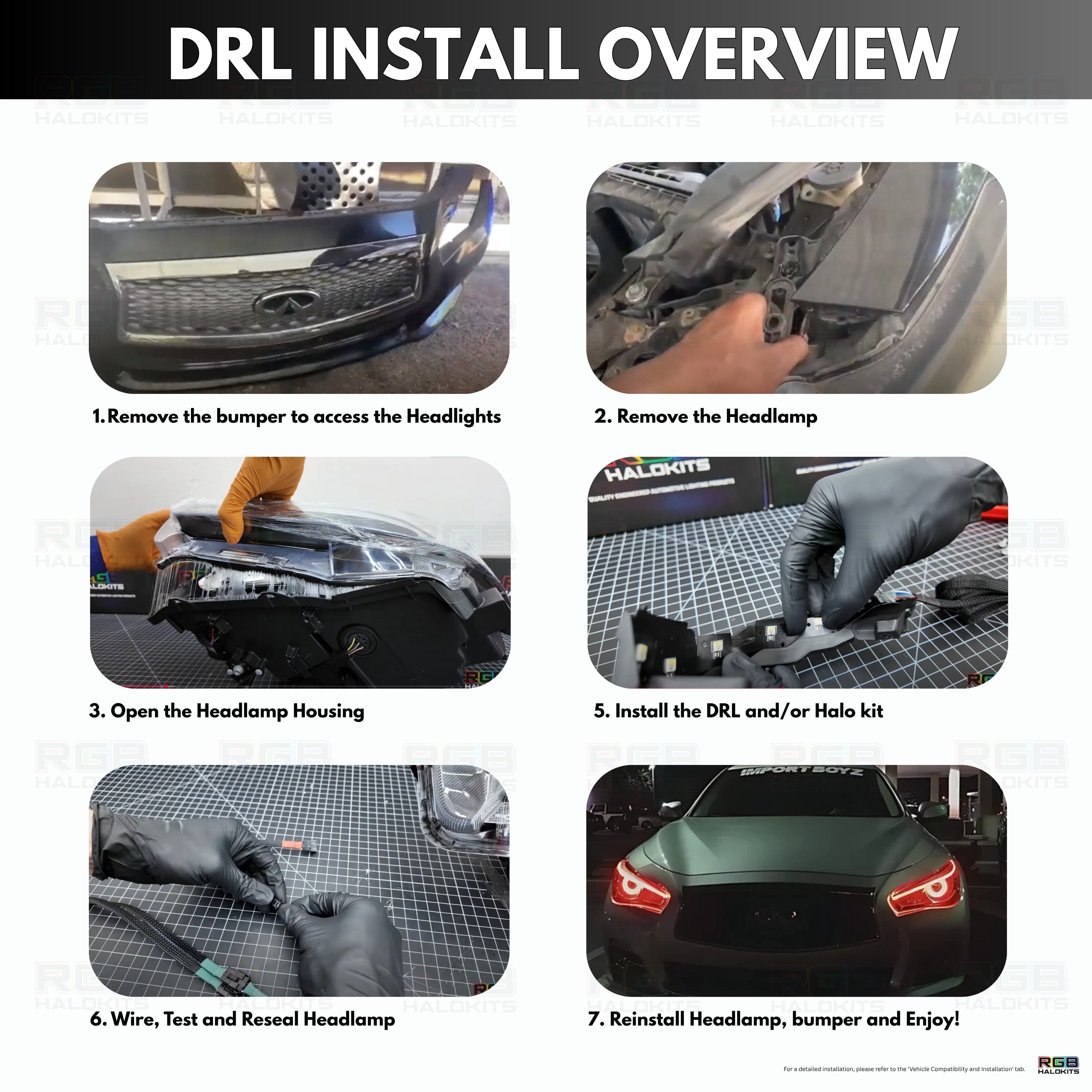 Infiniti Q50 Multicolor Flow DRL Boards (2014-2024) – Custom Multicolor LED Lighting by RGB Halo Kits