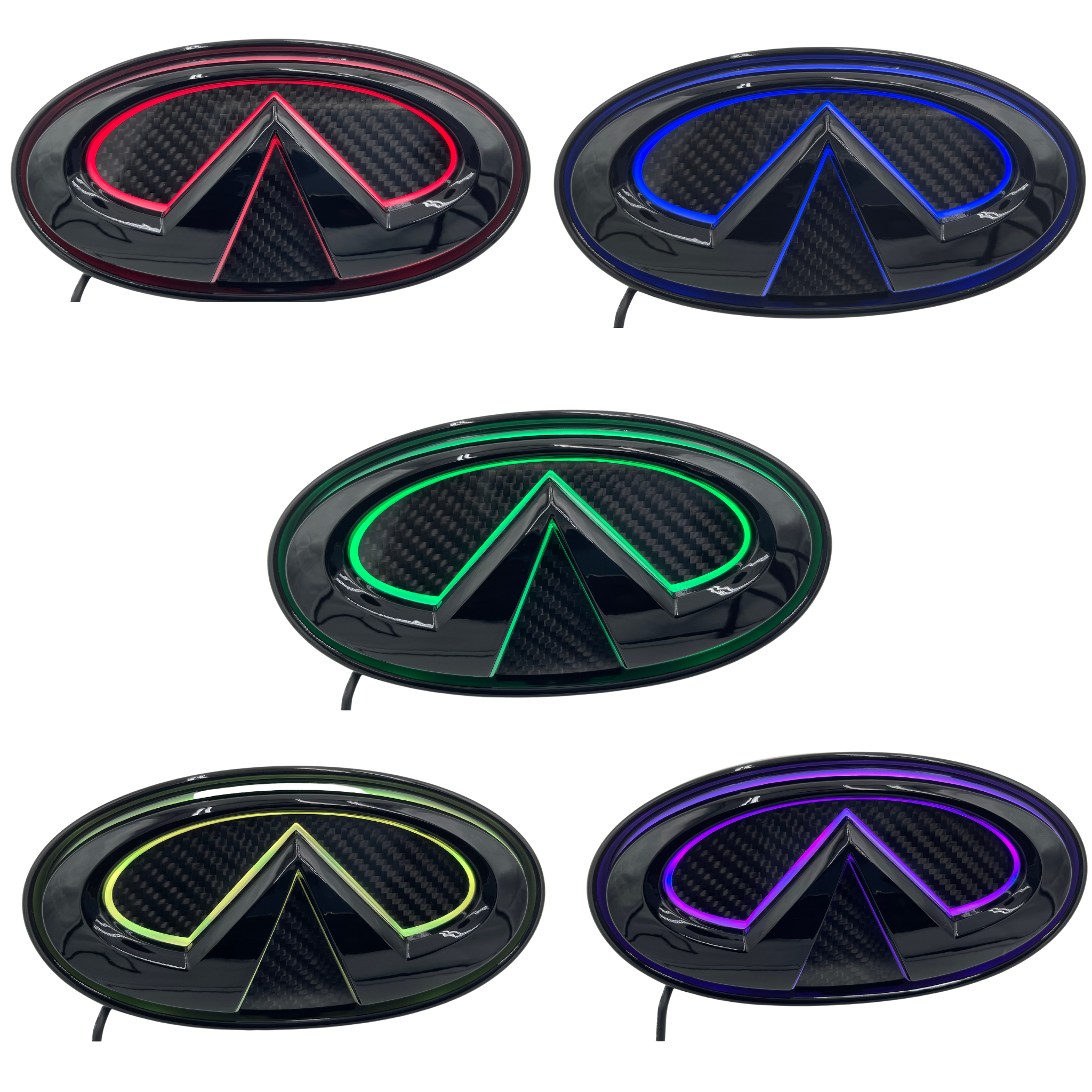Infiniti Q50 Multicolor Flow LED emblem V2 (2014-2021) – Custom Multicolor LED Lighting by RGB Halo Kits
