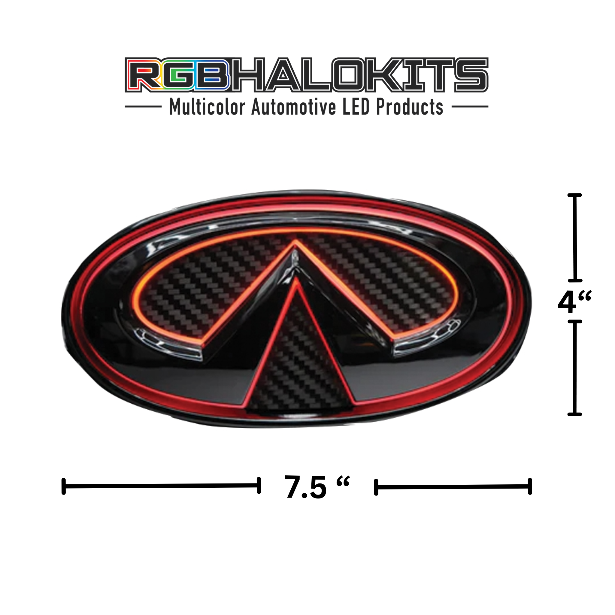 Infiniti Q50 Multicolor Flow LED emblem V2 (2014-2021) – Custom Multicolor LED Lighting by RGB Halo Kits