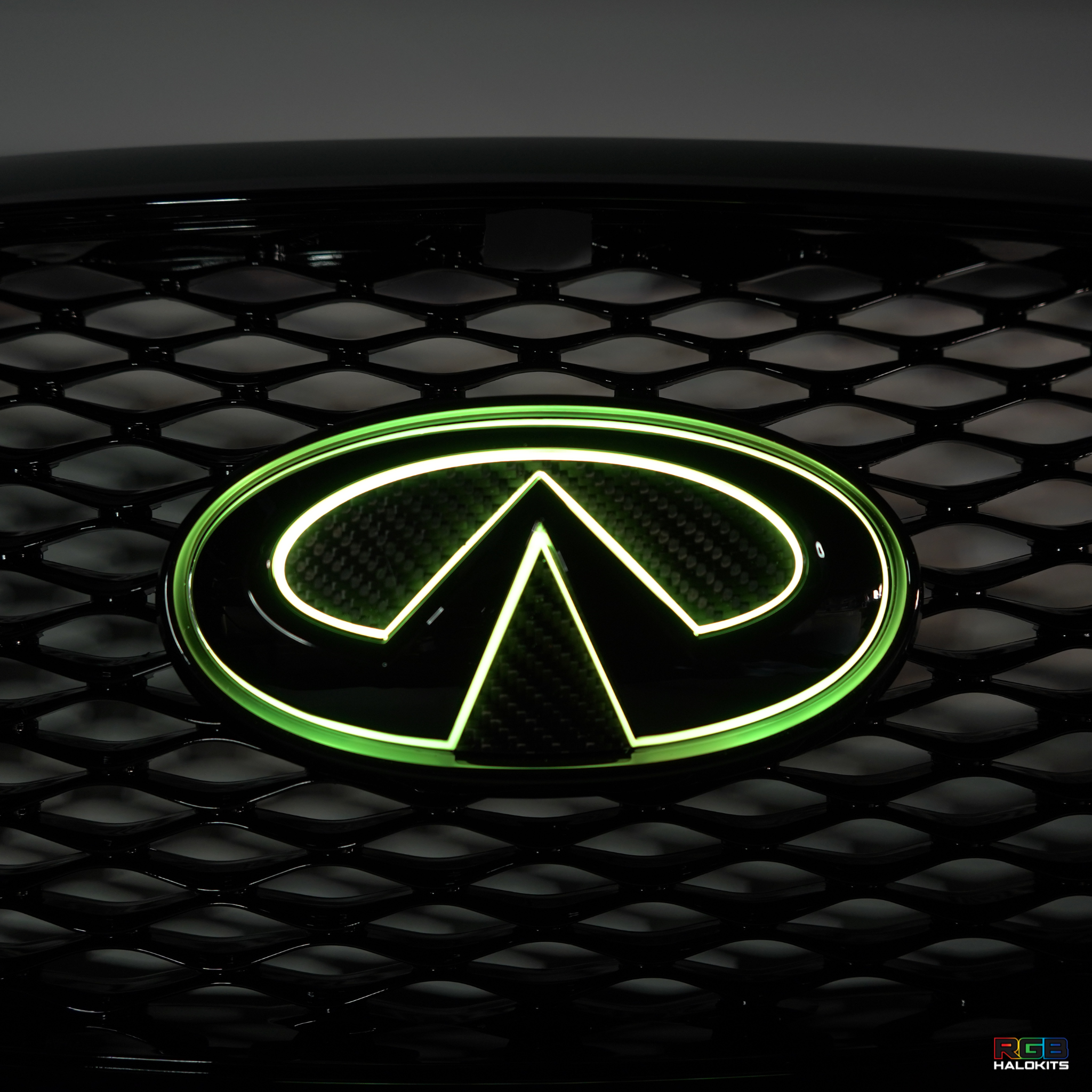 Infiniti Q50 Multicolor Flow LED emblem V2 (2014-2021) – Custom Multicolor LED Lighting by RGB Halo Kits