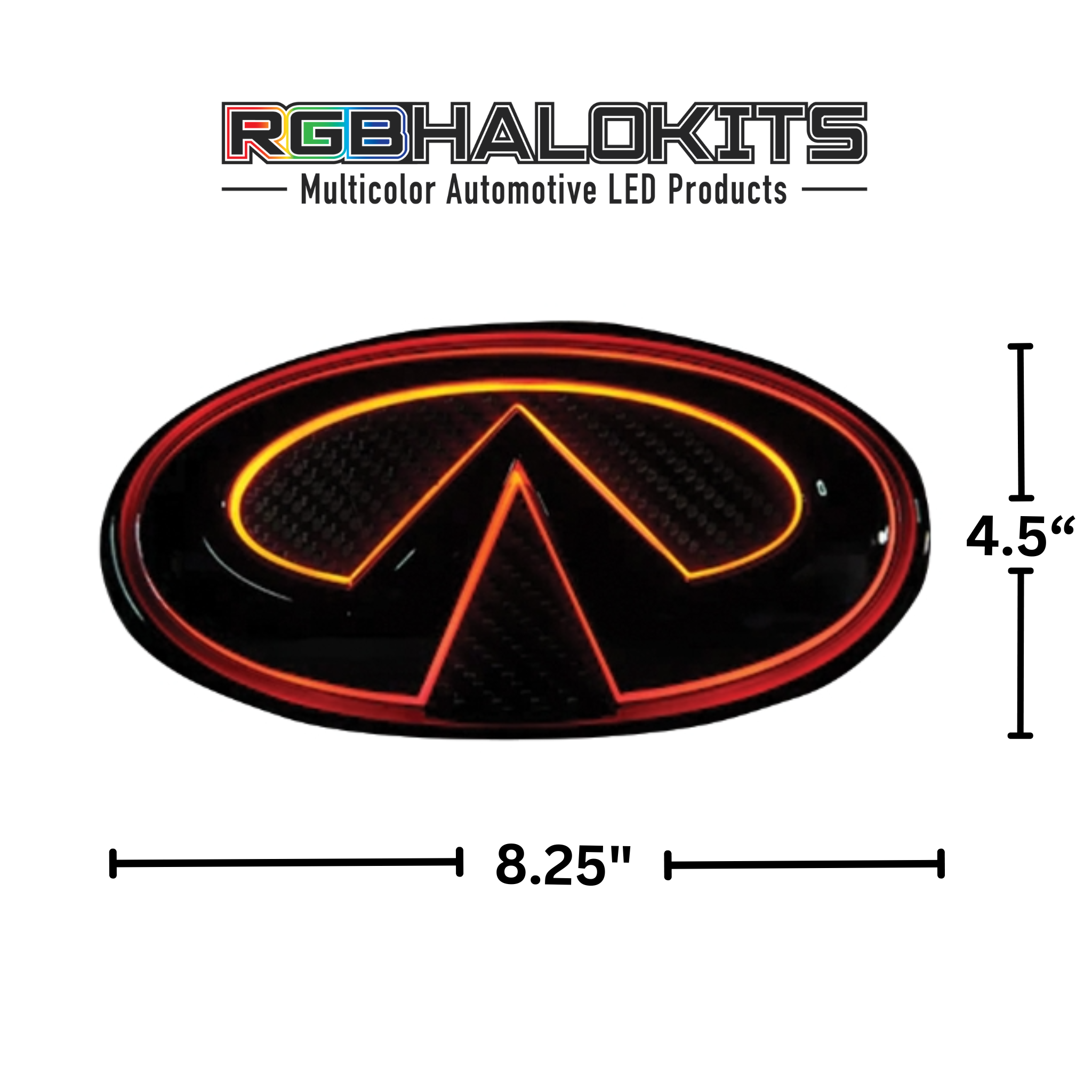 Infiniti Q60 RGB LED Emblem (2014-2022) â€“ Custom Multicolor LED Lighting by RGB Halo Kits