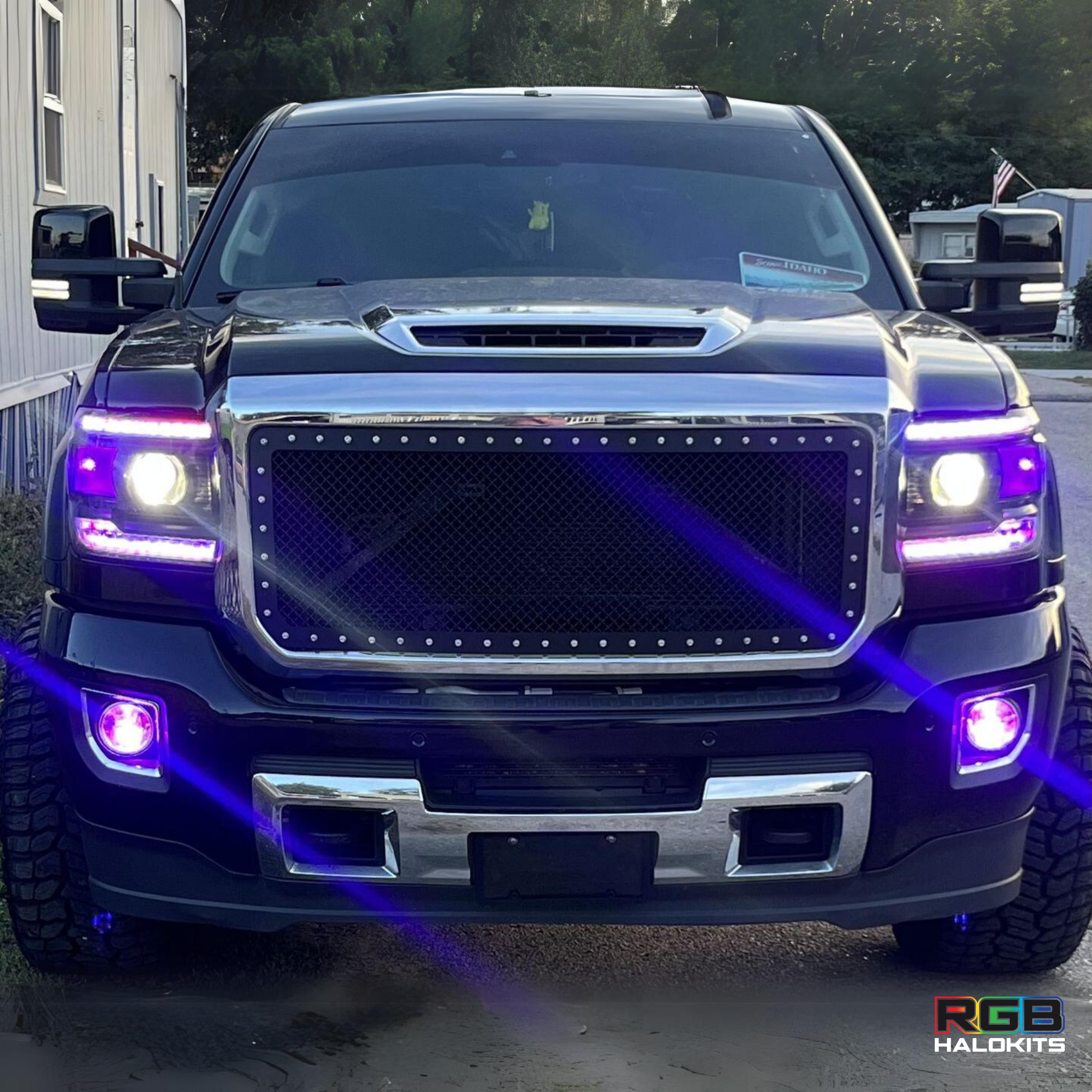 2014-2015 GMC Sierra RGBW DRL Boards - RGB Halo Kits Multicolor Flow Series Color Chasing RGBWA LED headlight kit Oracle Lighting Trendz OneUpLighting Morimoto theretrofitsource AutoLEDTech Diode Dynamics