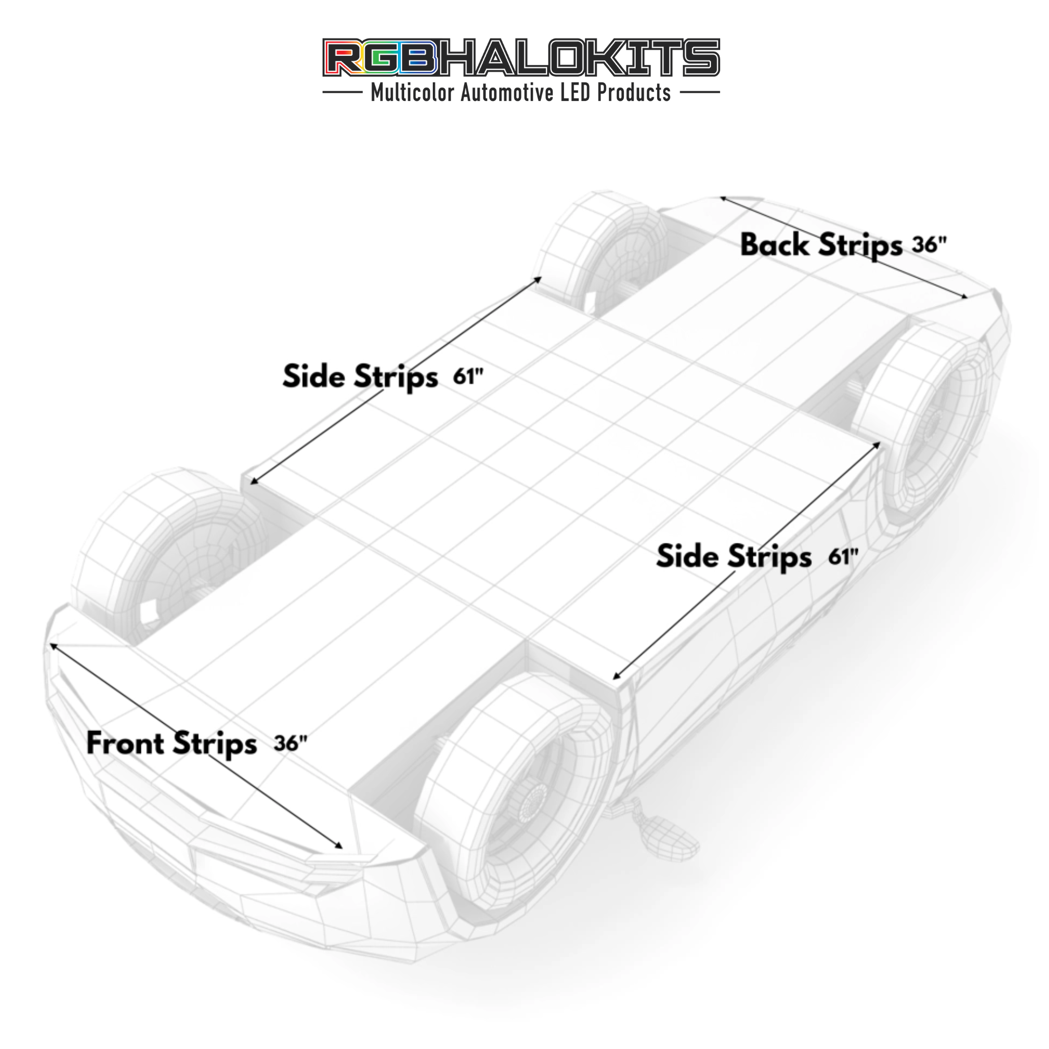 LED Underglow Lighting Kit 3.0 | Aluminum – Custom Multicolor LED Lighting by RGB Halo Kits