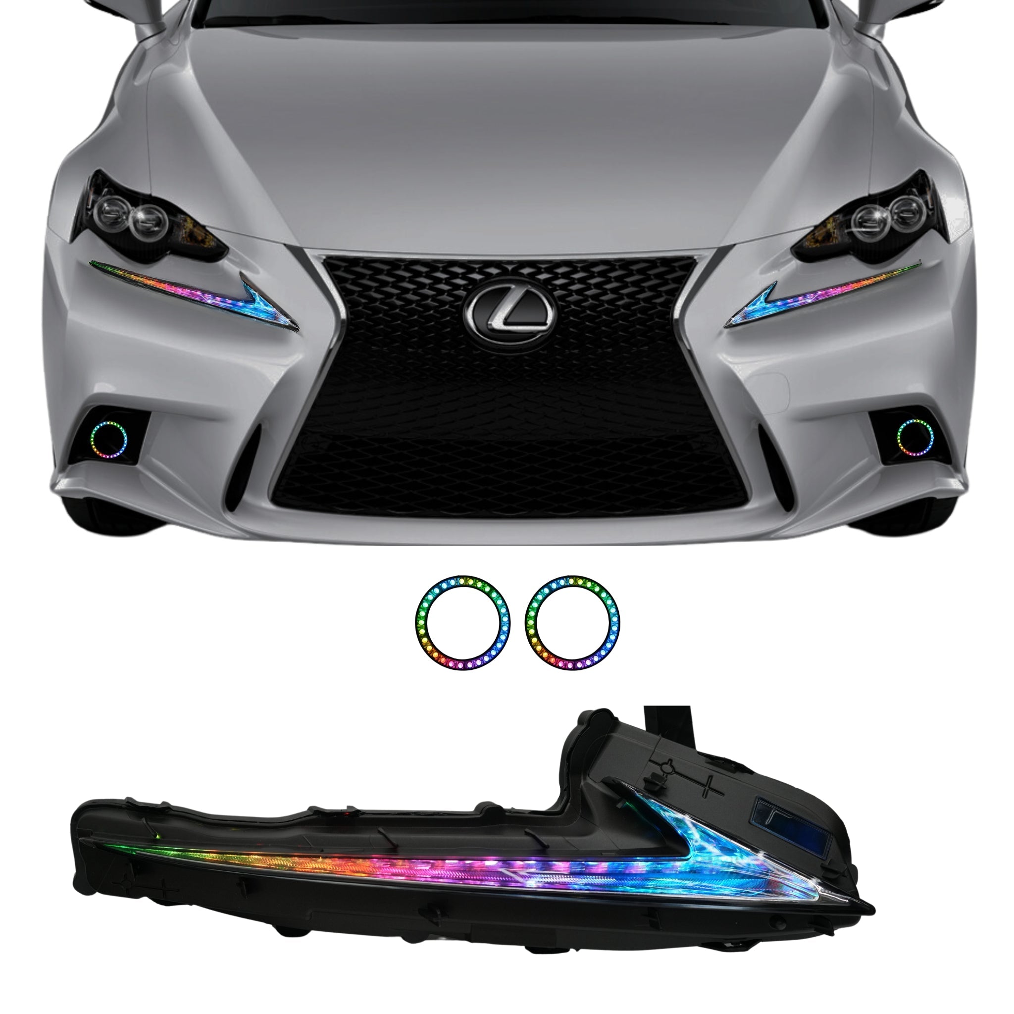 Lexus IS Multicolor Flow Series DRL Boards (2014-2020) – Custom Multicolor LED Lighting by RGB Halo Kits