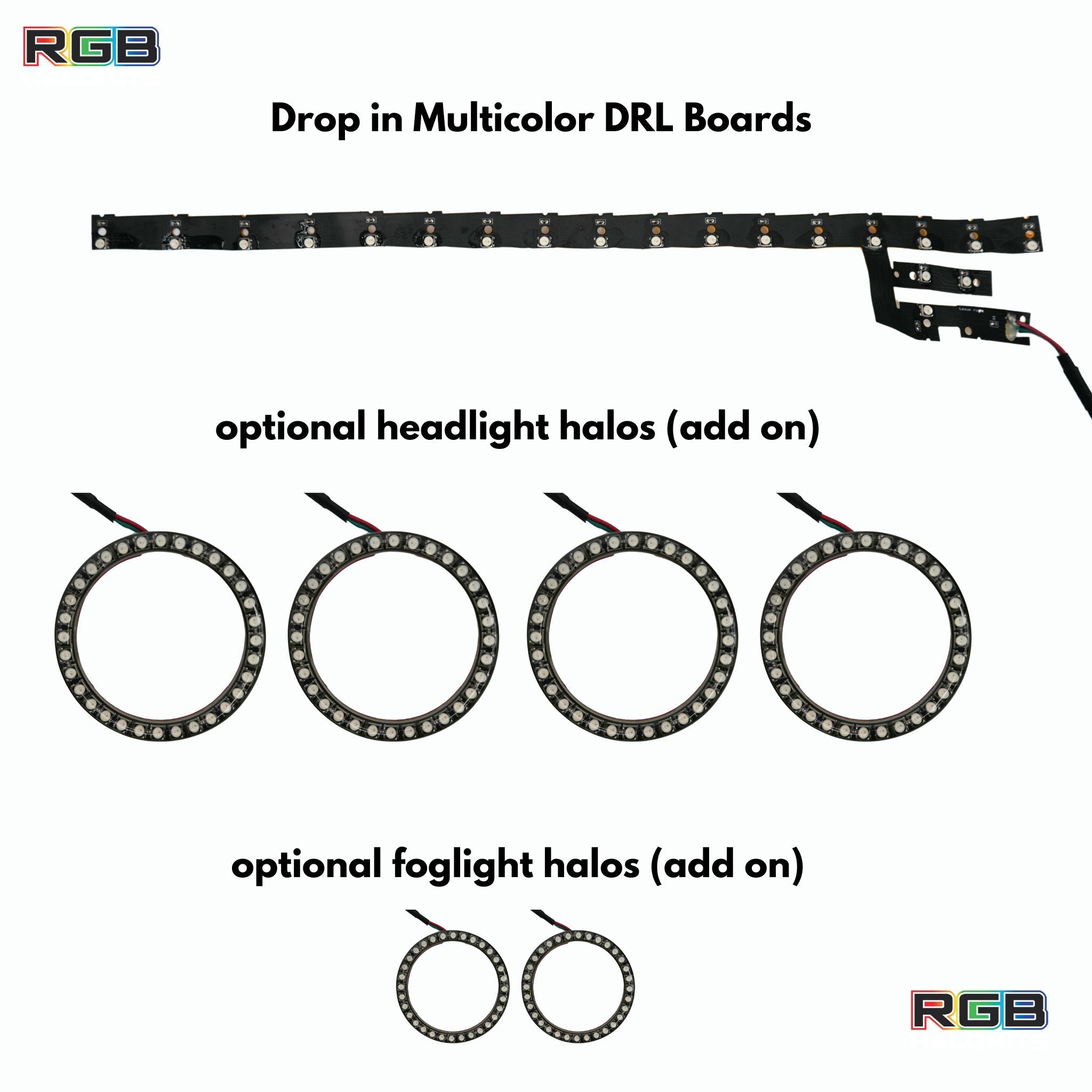 Lexus IS Multicolor Flow Series DRL Boards (2014-2020) – Custom Multicolor LED Lighting by RGB Halo Kits