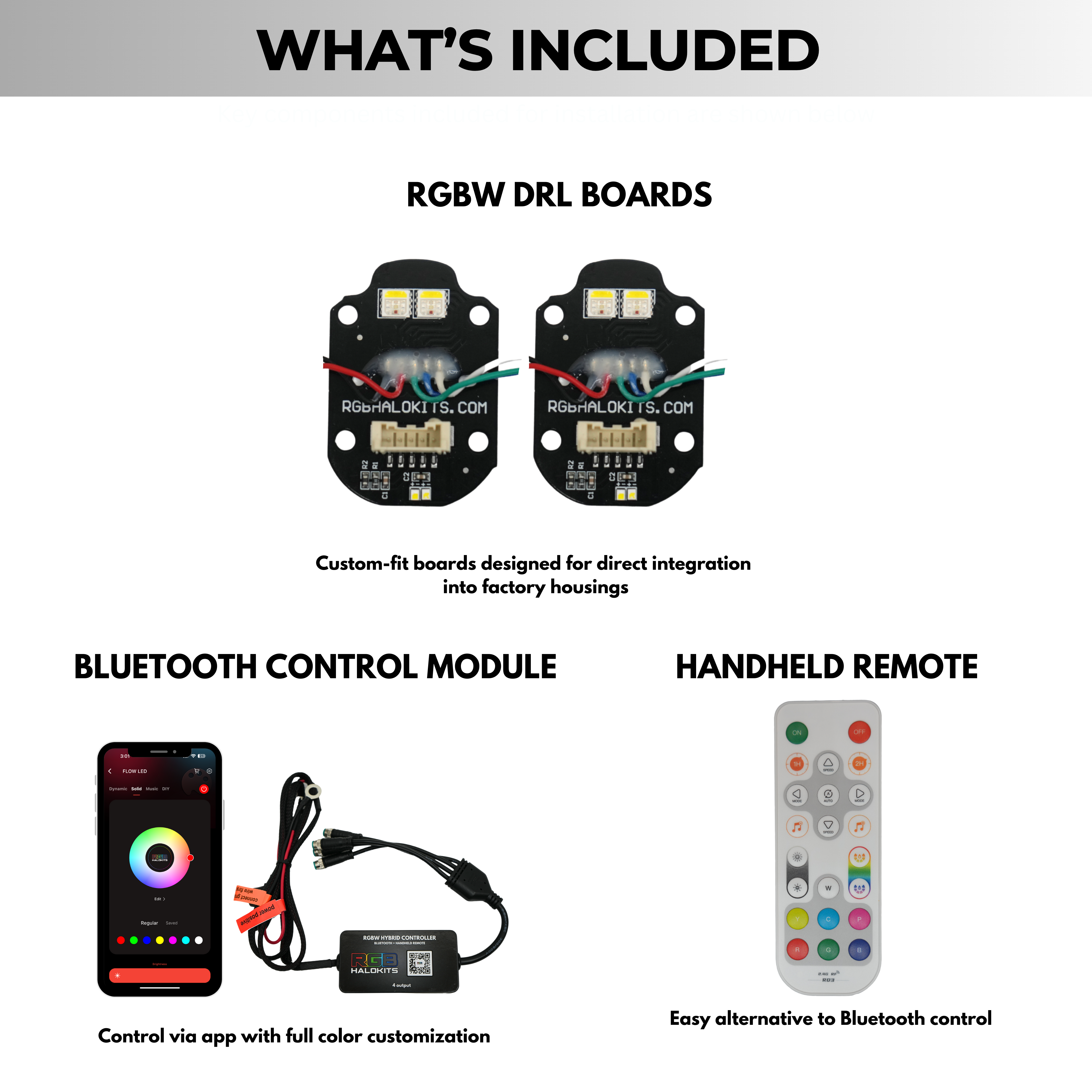 Mercedes Benz C-Class RGBW Multicolor DRL Boards (2015-2023) – Custom Multicolor LED Lighting by RGB Halo Kits