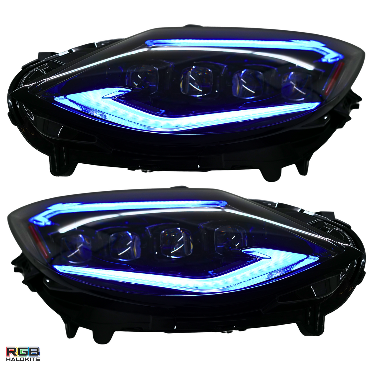 Nissan Z: Multicolor Flow Series Alphablack Nova-series Headlights (2023-2025) | Alpharex – Custom Multicolor LED Lighting by RGB Halo Kits