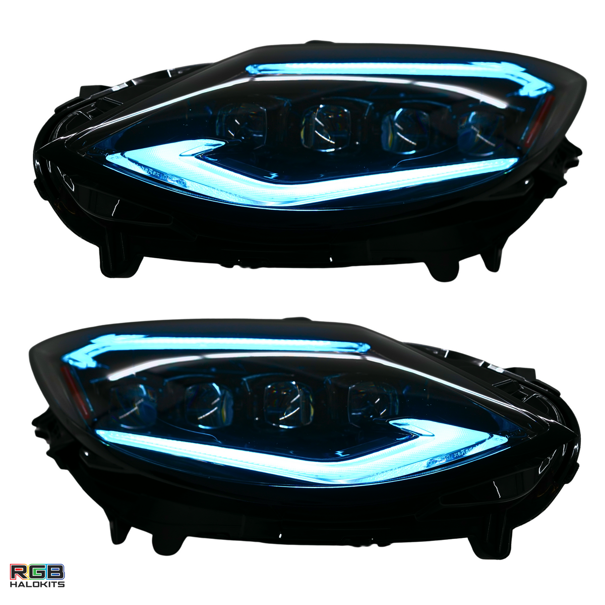 Nissan Z: Multicolor Flow Series Alphablack Nova-series Headlights (2023-2025) | Alpharex – Custom Multicolor LED Lighting by RGB Halo Kits