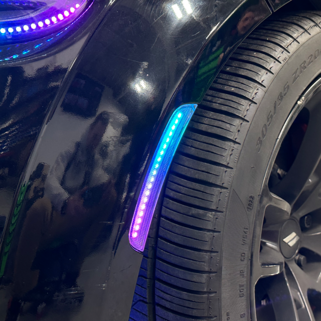 2015-2023 Dodge Charger Flow Series Side Markers (4pc) - RGB Halo Kits Multicolor Flow Series Color Chasing RGBWA LED headlight kit Oracle Lighting Trendz OneUpLighting Morimoto theretrofitsource AutoLEDTech Diode Dynamics